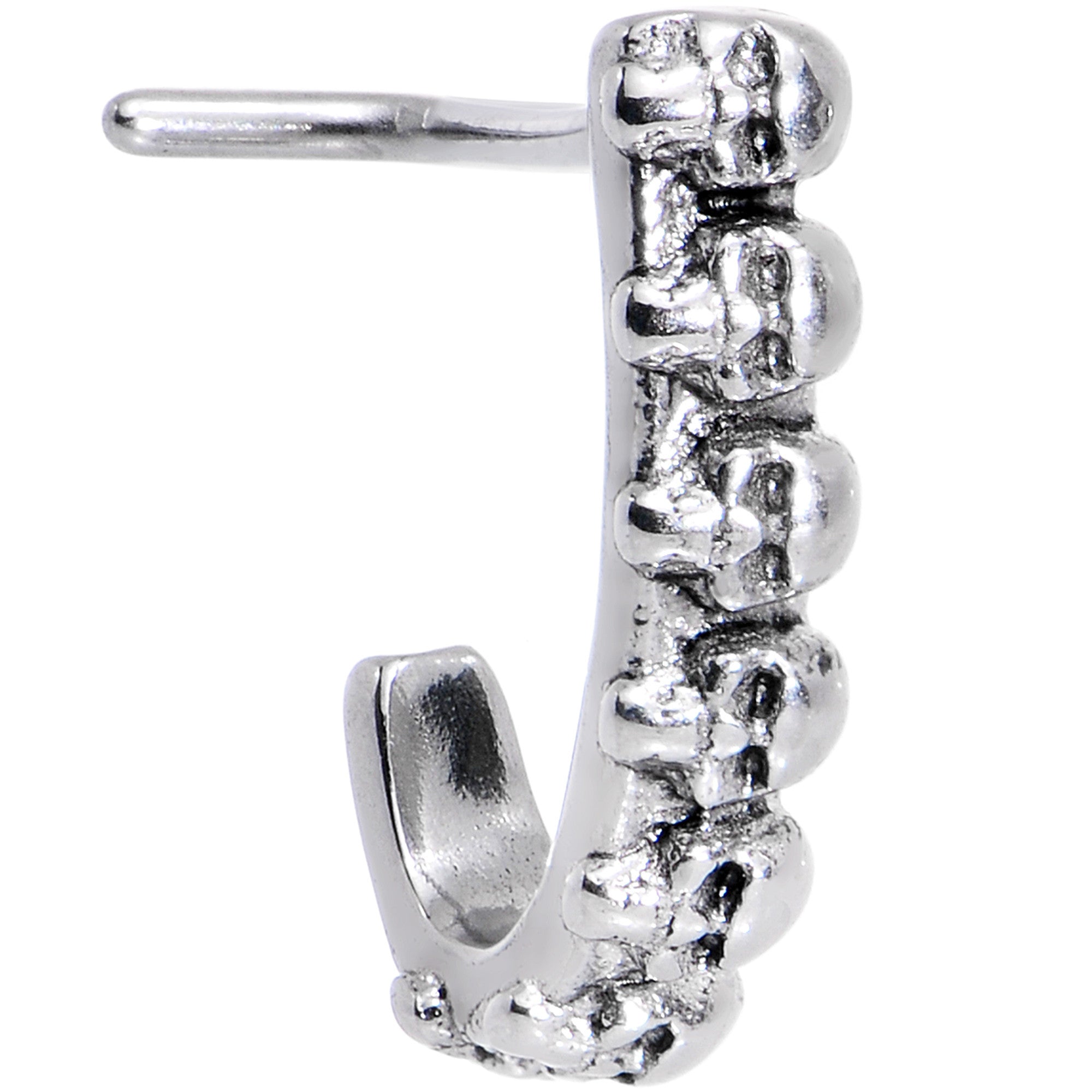 20G Halloween Scary Skulls Faux Hoop L Shaped Nose Ring