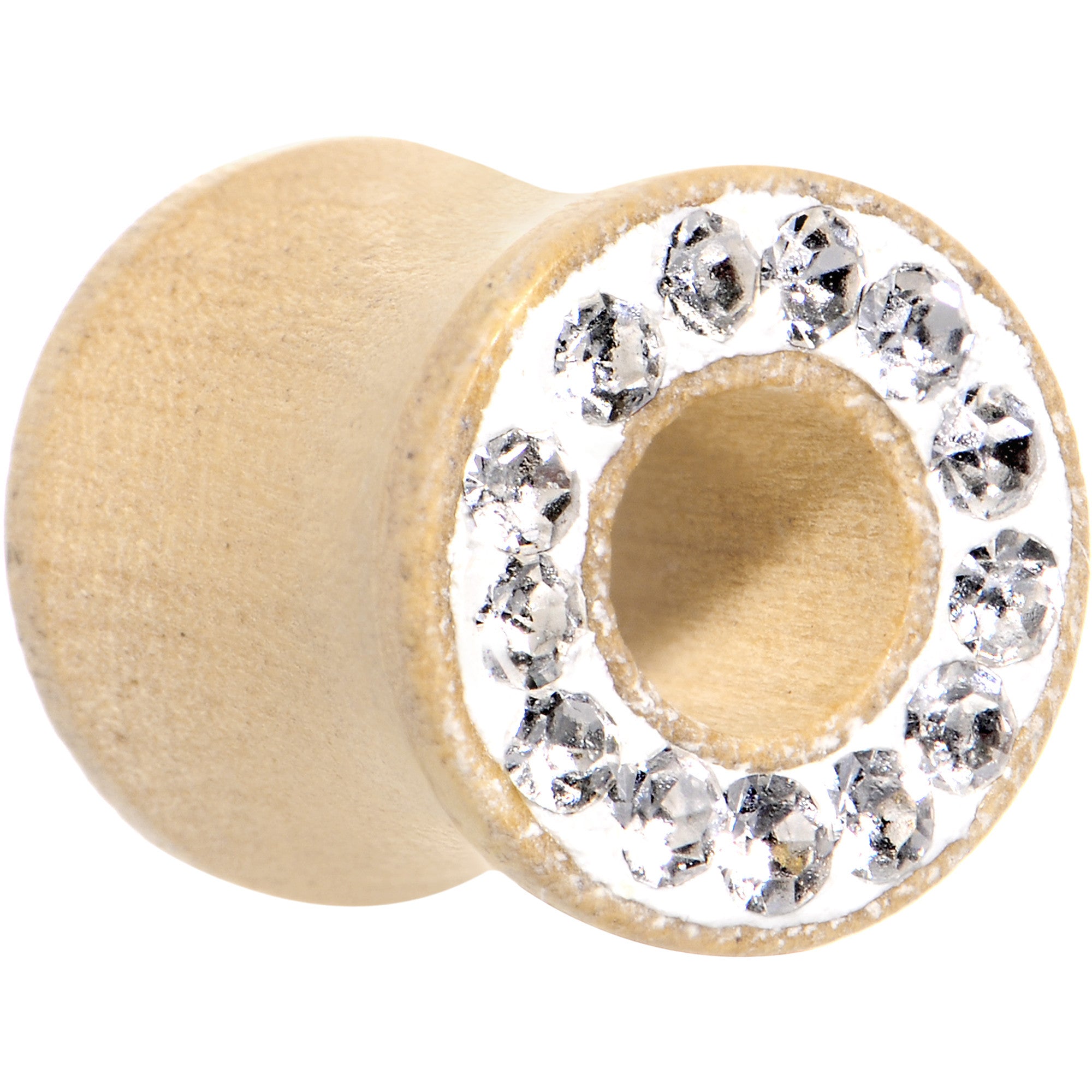 0G Clear Gem Organic Maple Wood Saddle Plug Set