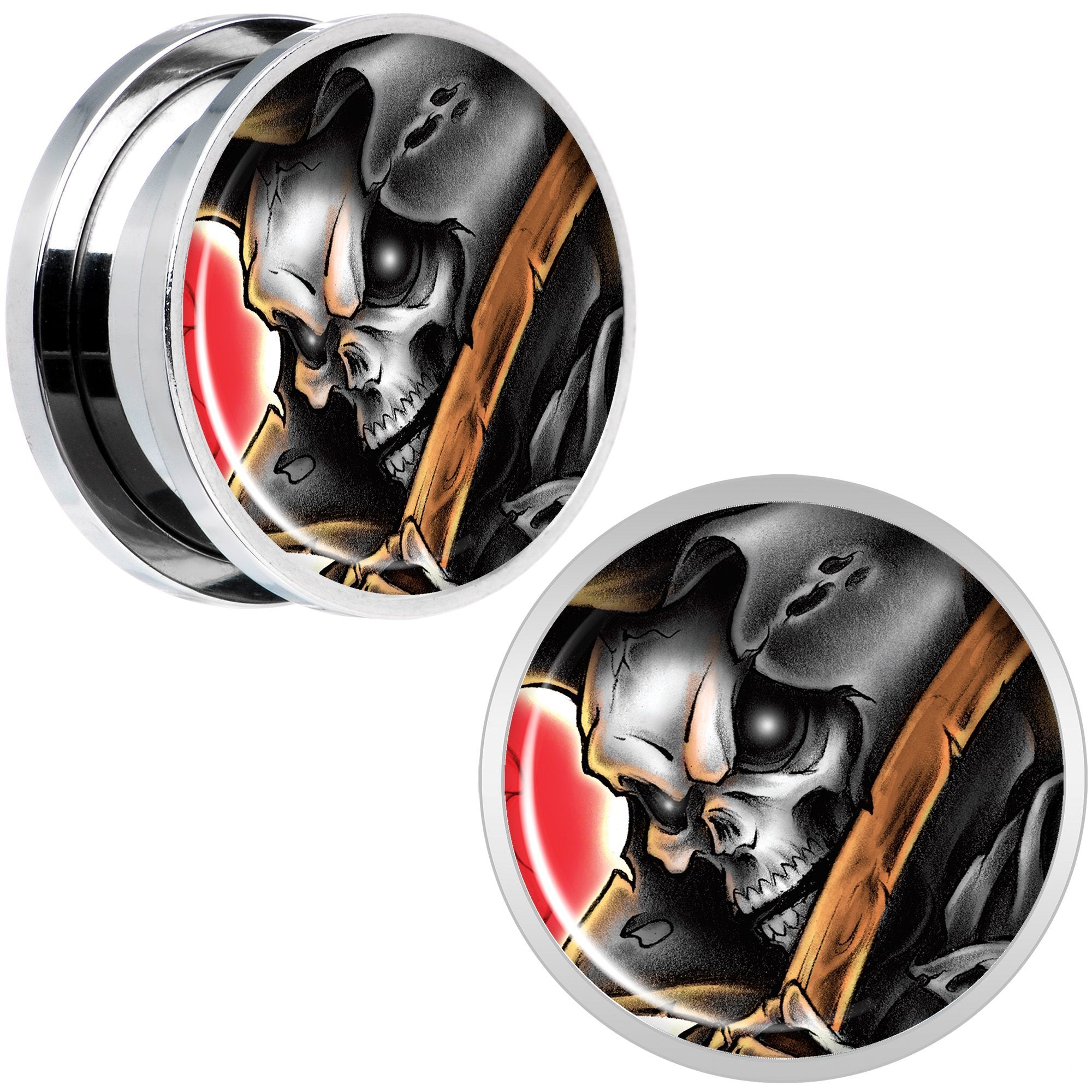 Wake the Dead Grim Reaper Halloween Plug Set 5mm to 16mm