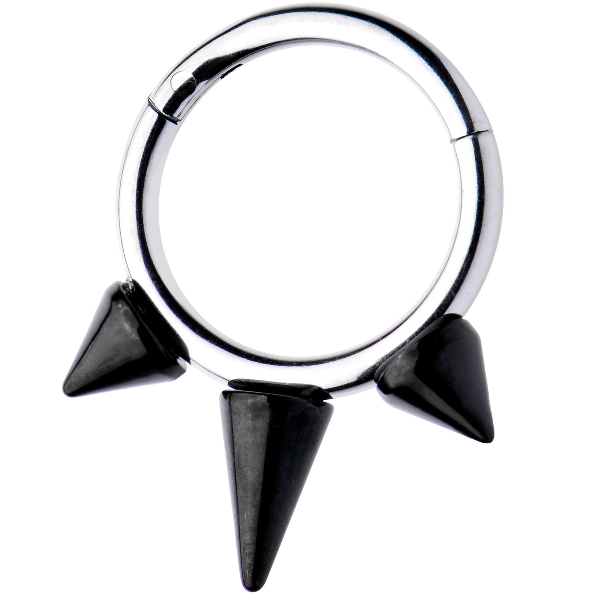 16G 5/16 Black Spike Punk Hinged Segment Ring