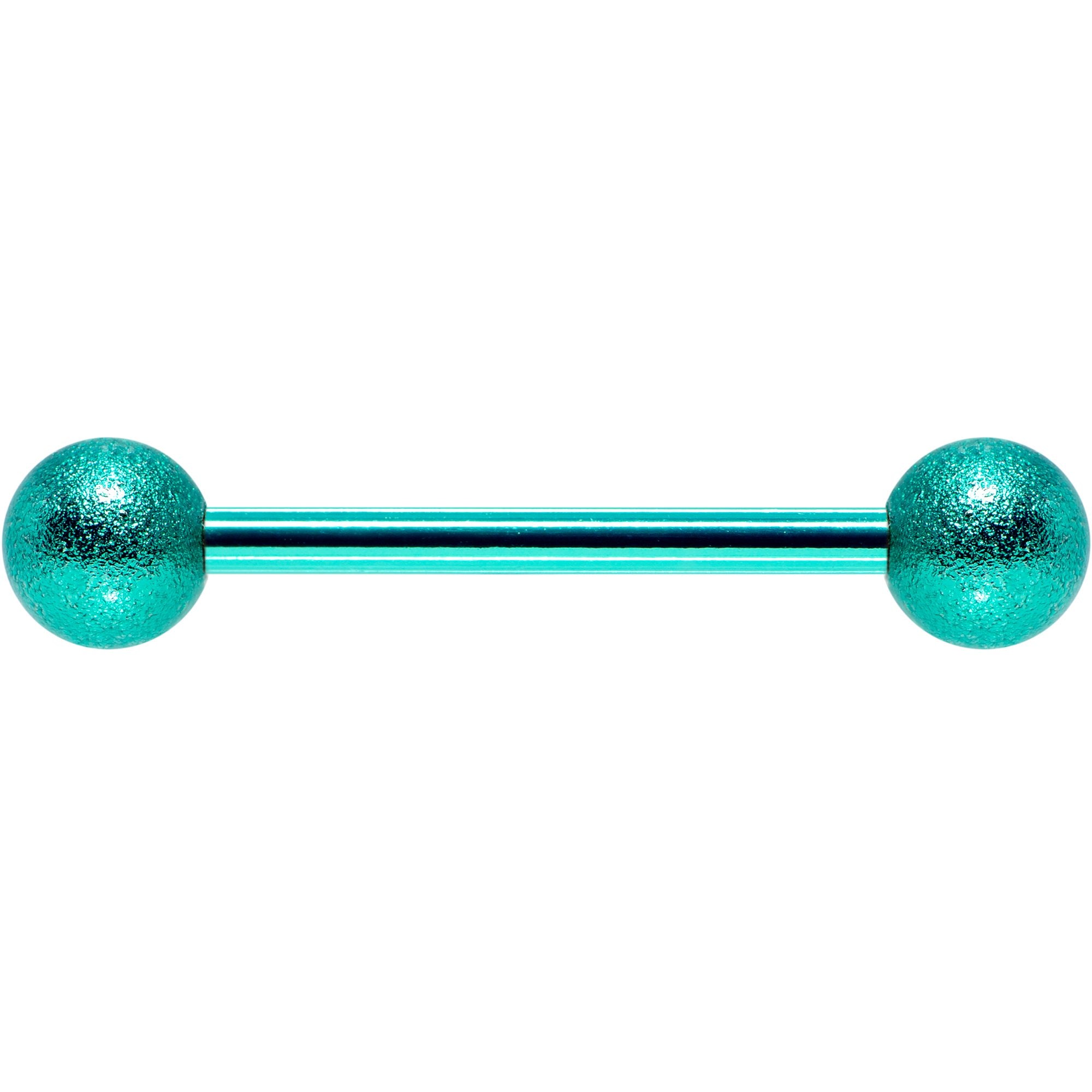 14G 5/8 Green Color PVD Sandblasted Barbell Tongue Ring