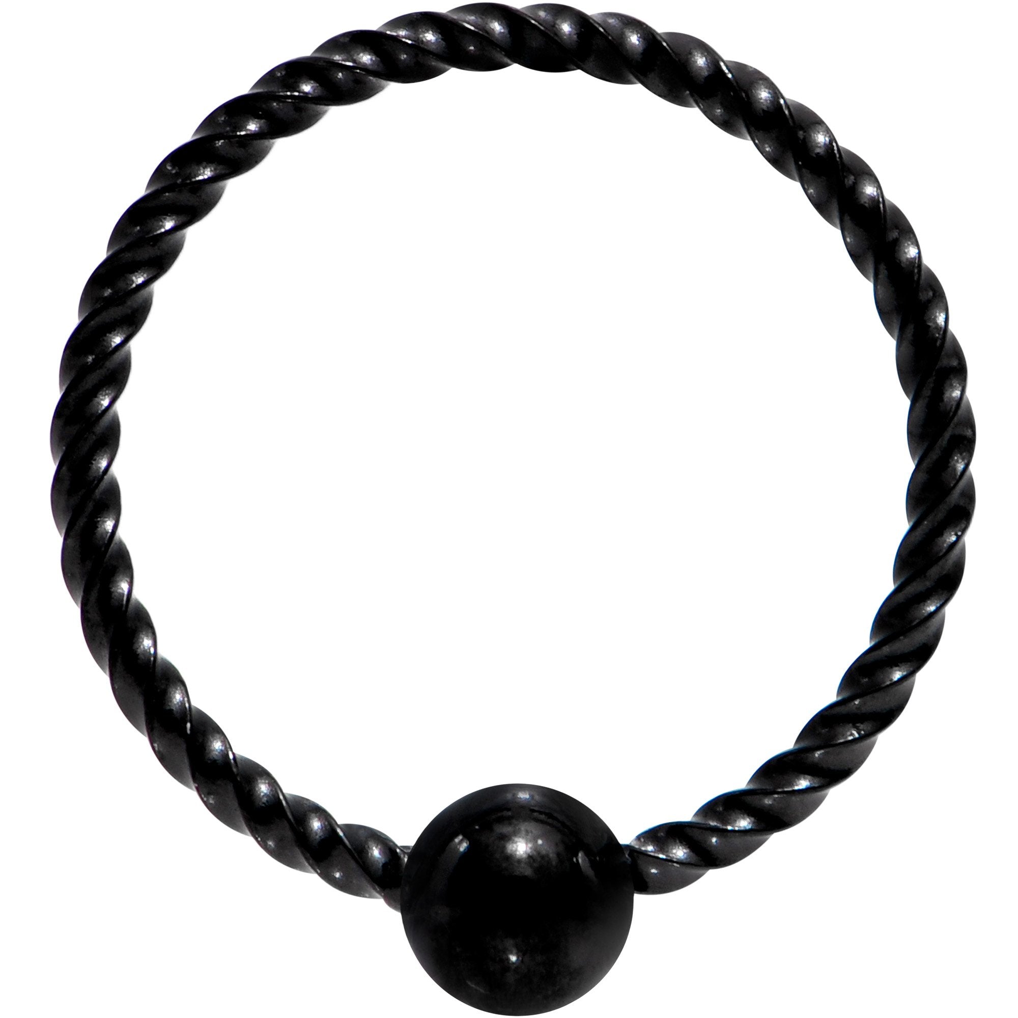 20G 5/16 Black Anodized So Twisted Captive Style Seamless Ring