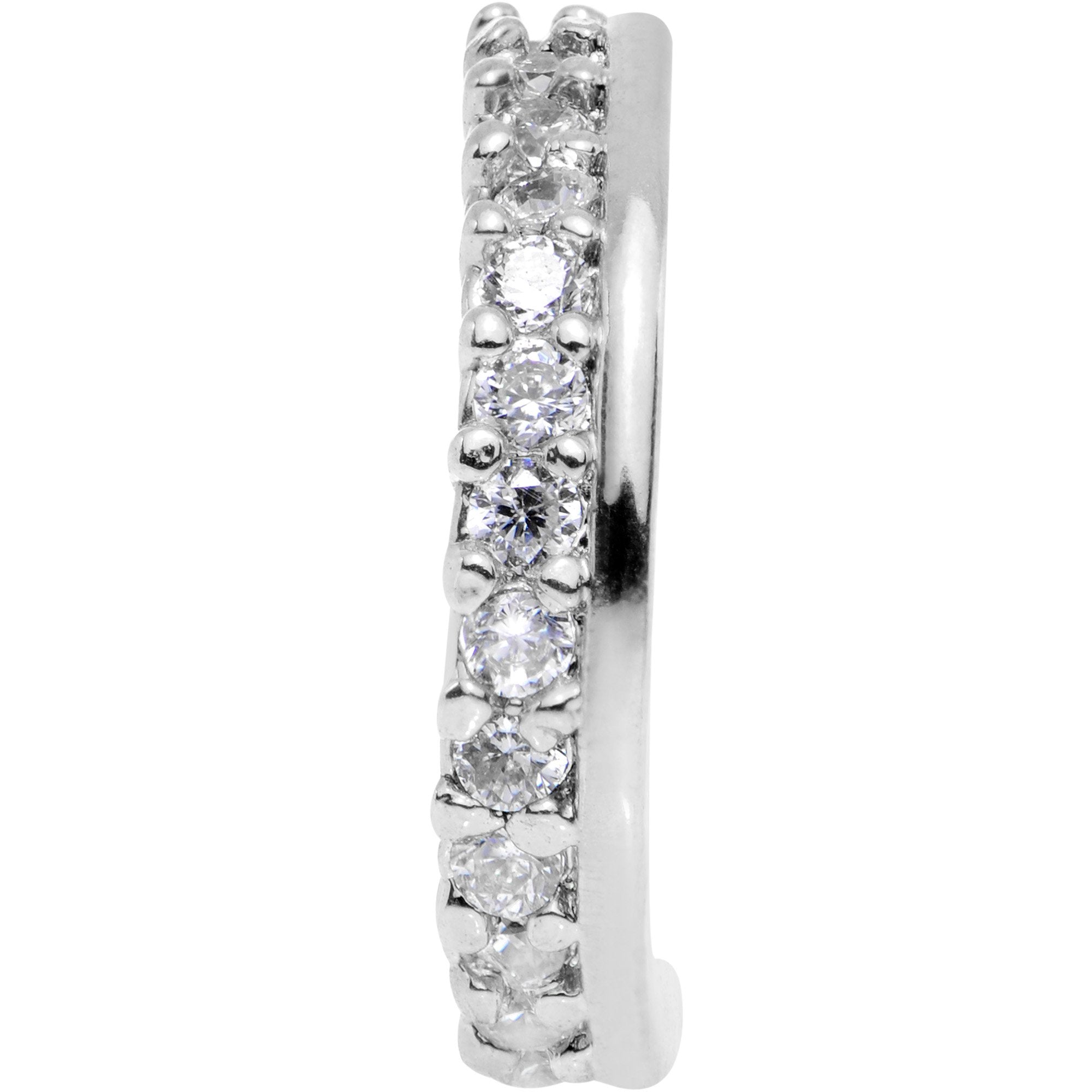 18G Clear CZ Gem Sleek Seamless Circular Ring