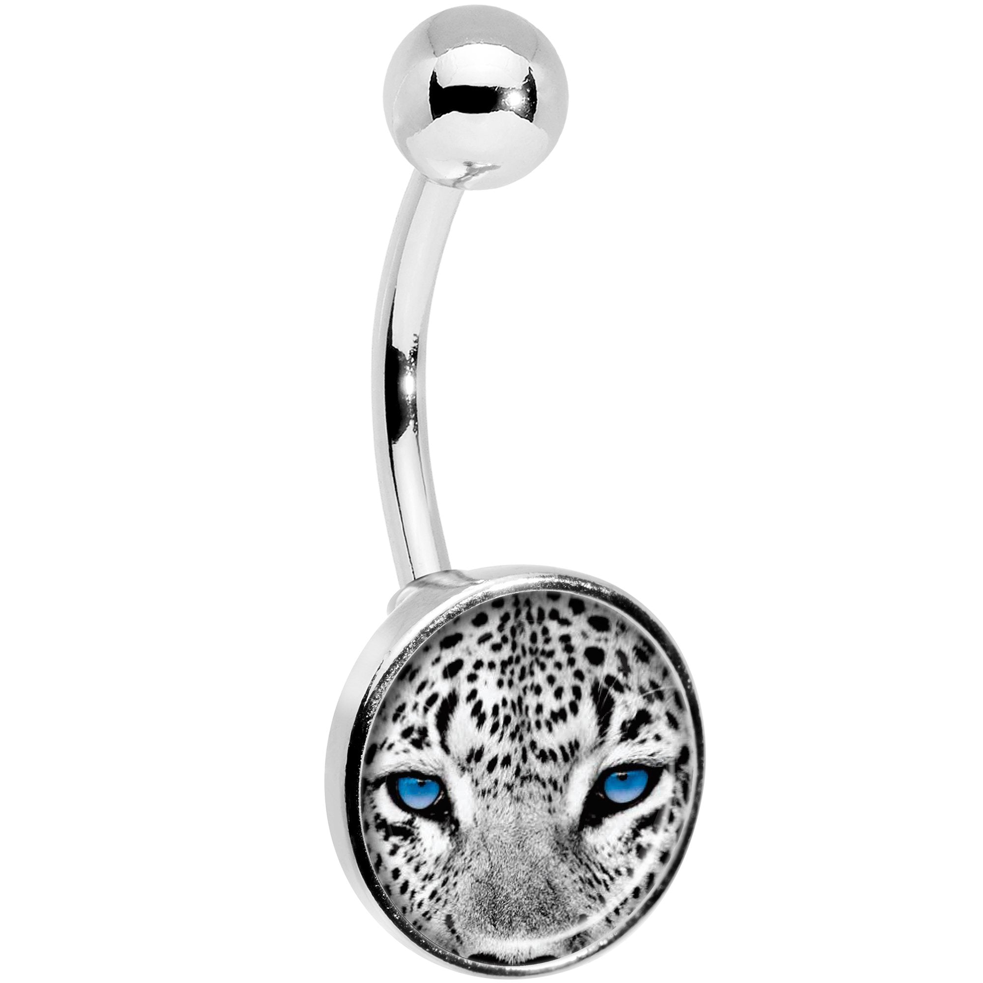 Black White Leopard Eyes Stainless Steel Belly Ring stylish jewelry