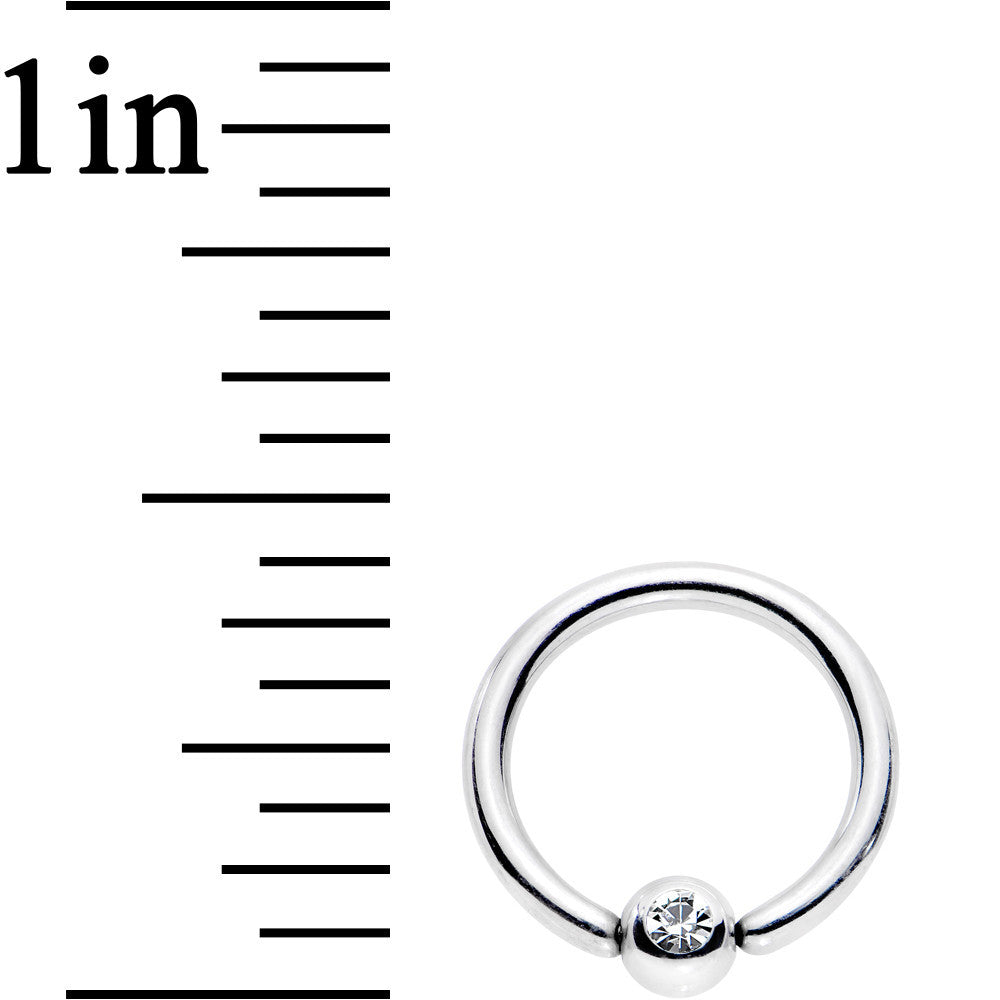 18G 5/16 Clear CZ Gem Steel 3mm Ball BCR Captive Ring