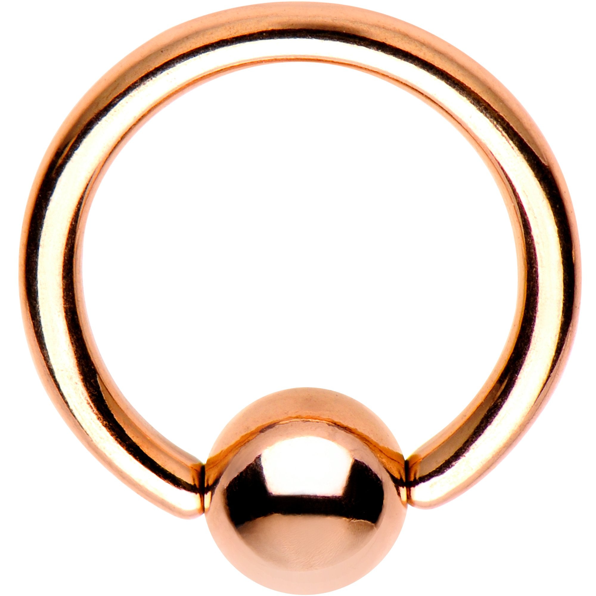16 Gauge 5/16 Rose Gold Plated BCR Captive Ring