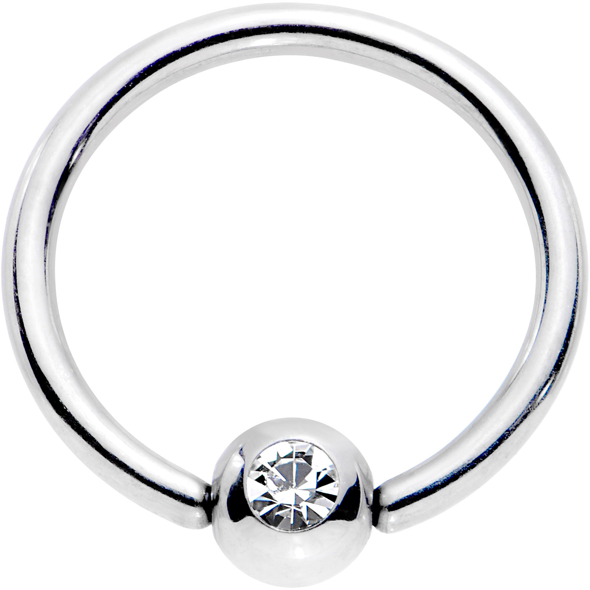 20G 5/16 Clear CZ Gem Steel 3mm Ball BCR Captive Ring