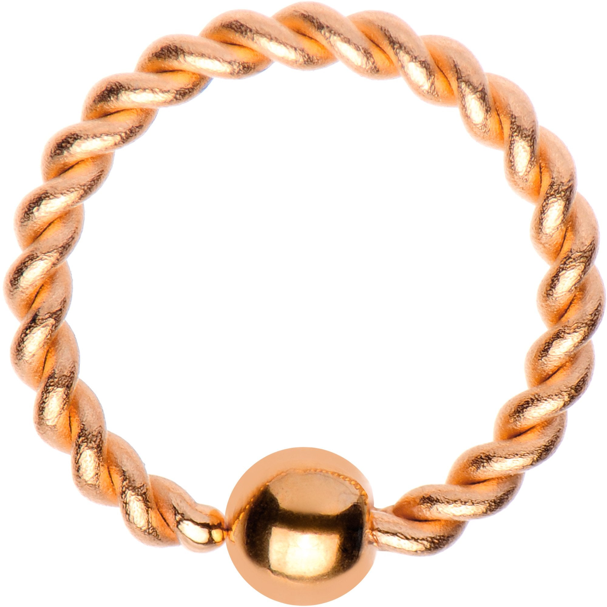 16G 5/16" Rose Gold Tone IP So Twisted Captive Style Seamless Ring