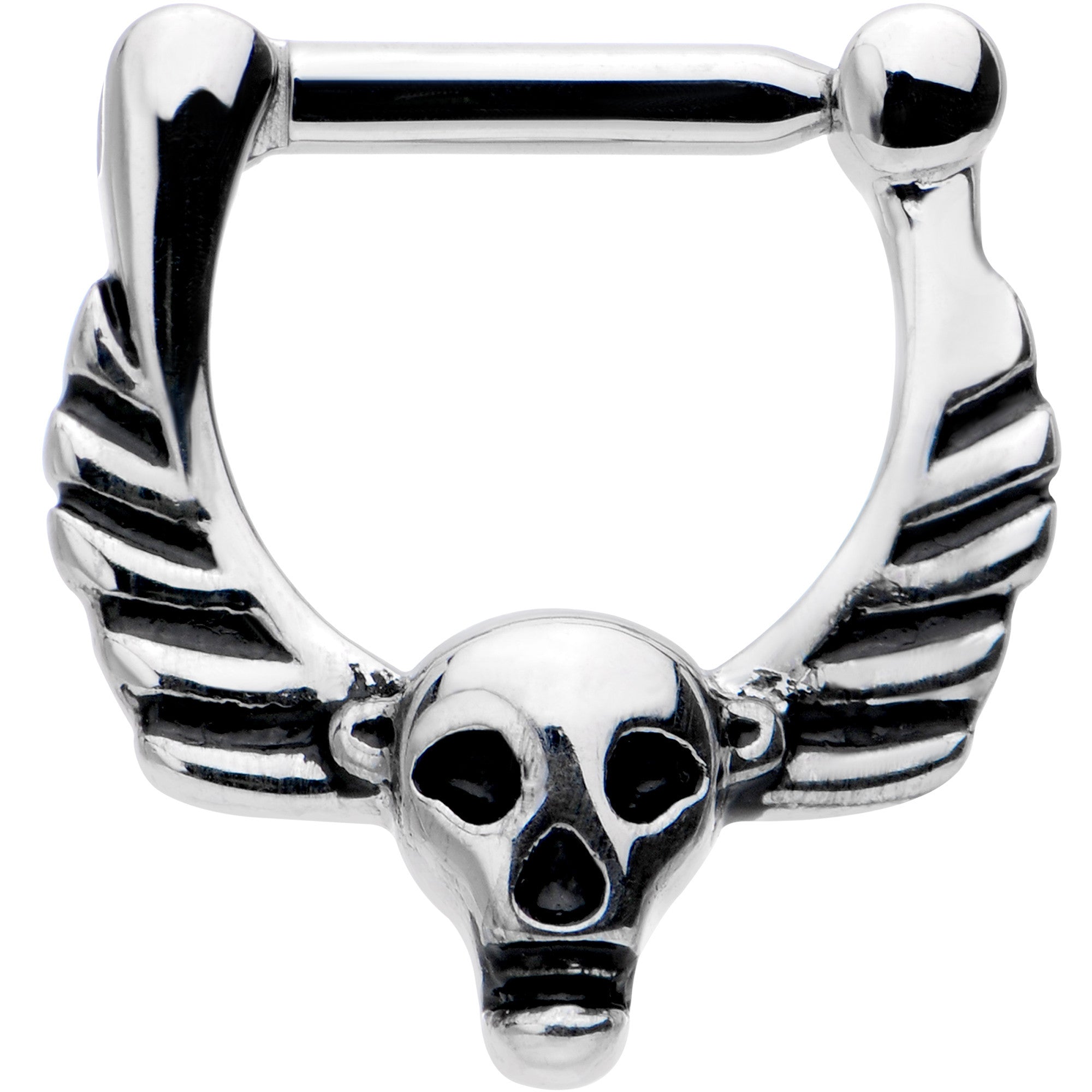 14G 5/16 Scare Em All Wicked Halloween Skull Septum Clicker