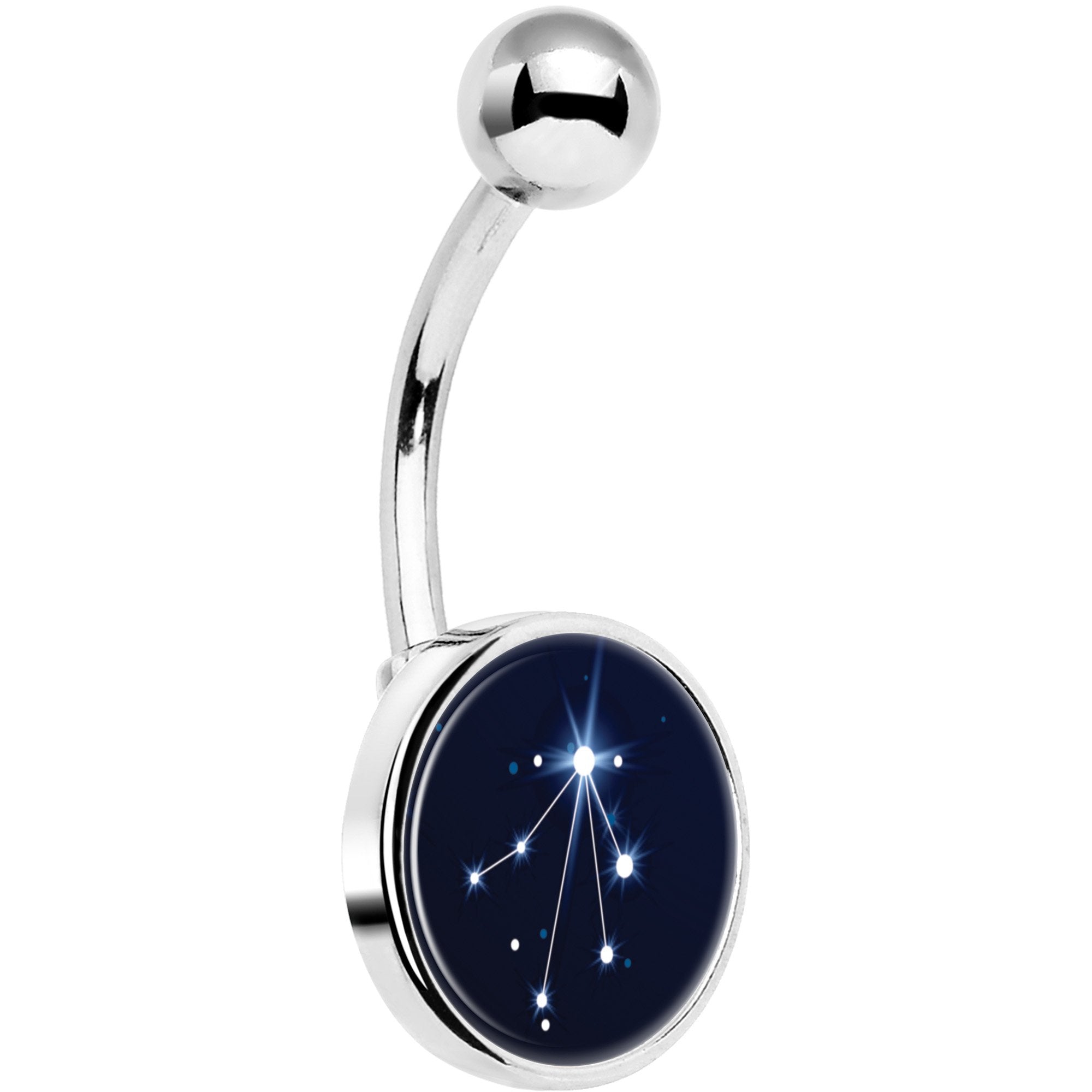 Zodiac Constellation Libra Hypoallergenic Stainless Steel Belly Ring