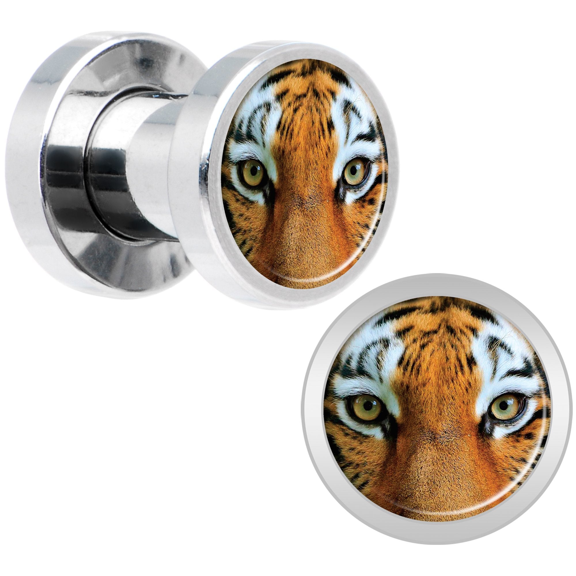 Full Color Tiger Eyes Steel Screw Fit Plug Set 4G