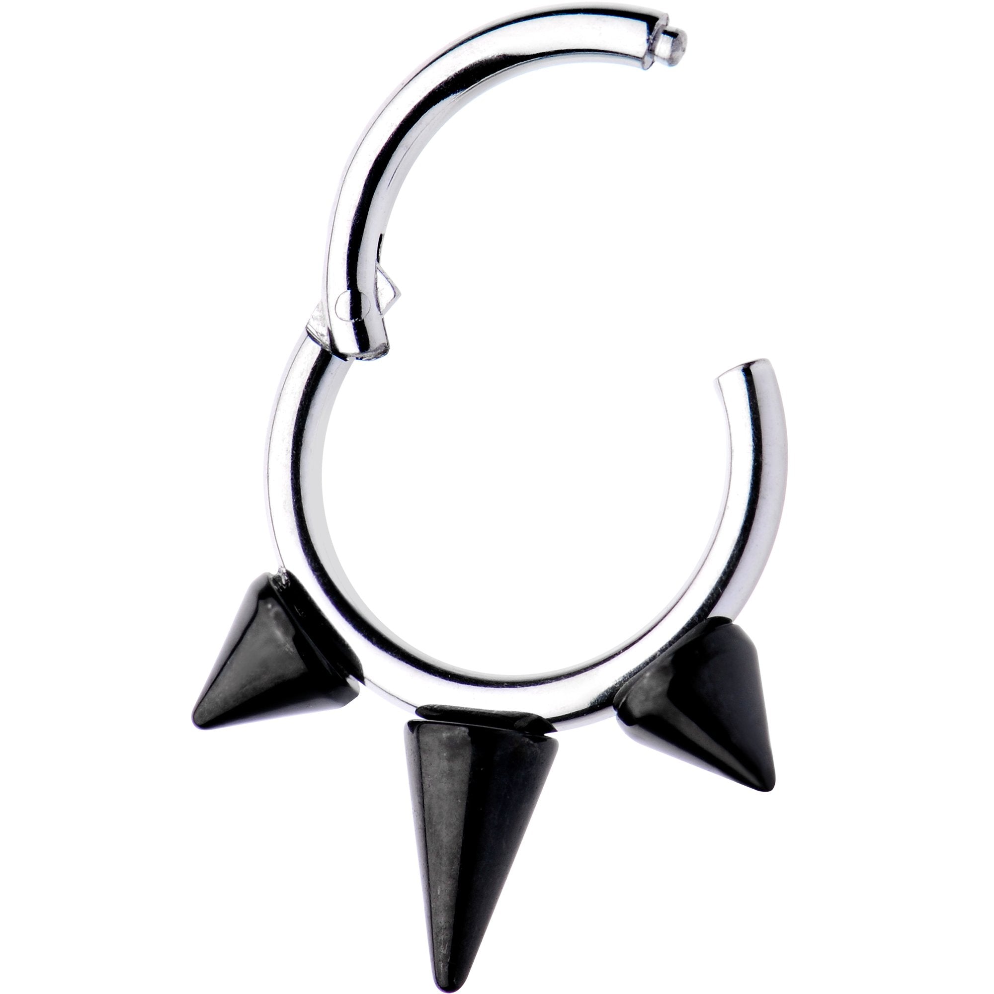 16G 5/16 Black Spike Punk Hinged Segment Ring
