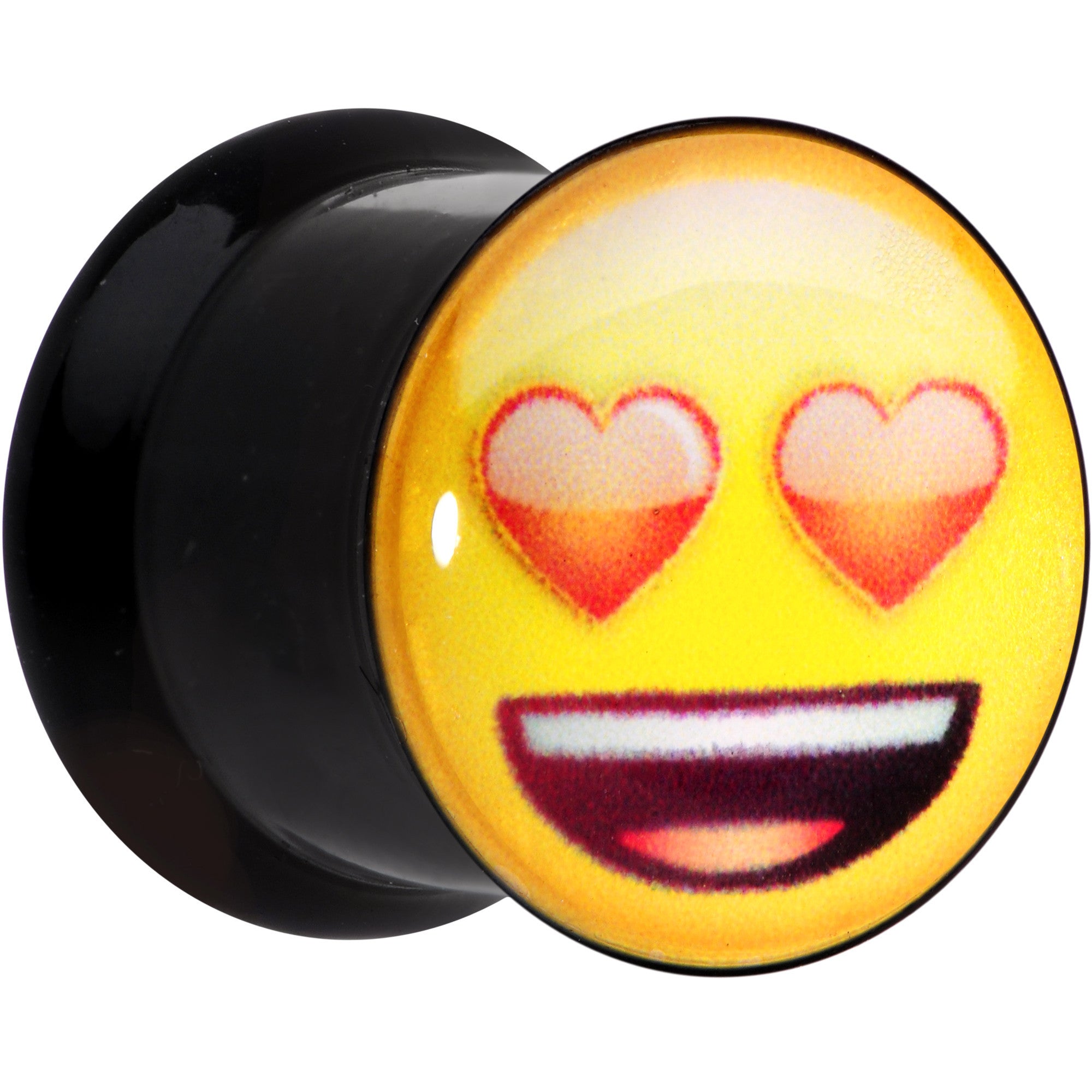 7/16 Licensed Heart Eyes emoji Acrylic Double Flare Plug Set