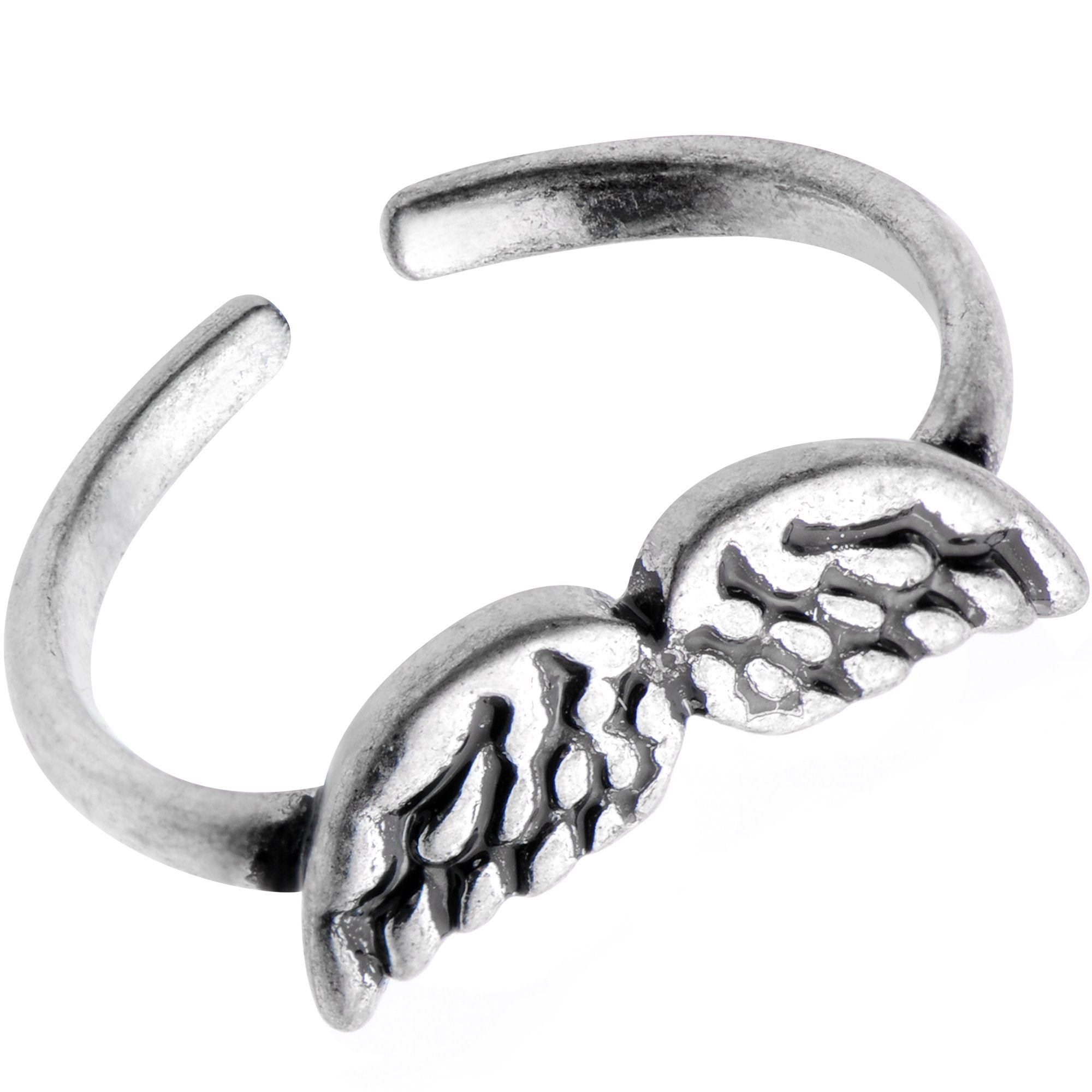 Silver Plated Angel Wings Toe Ring