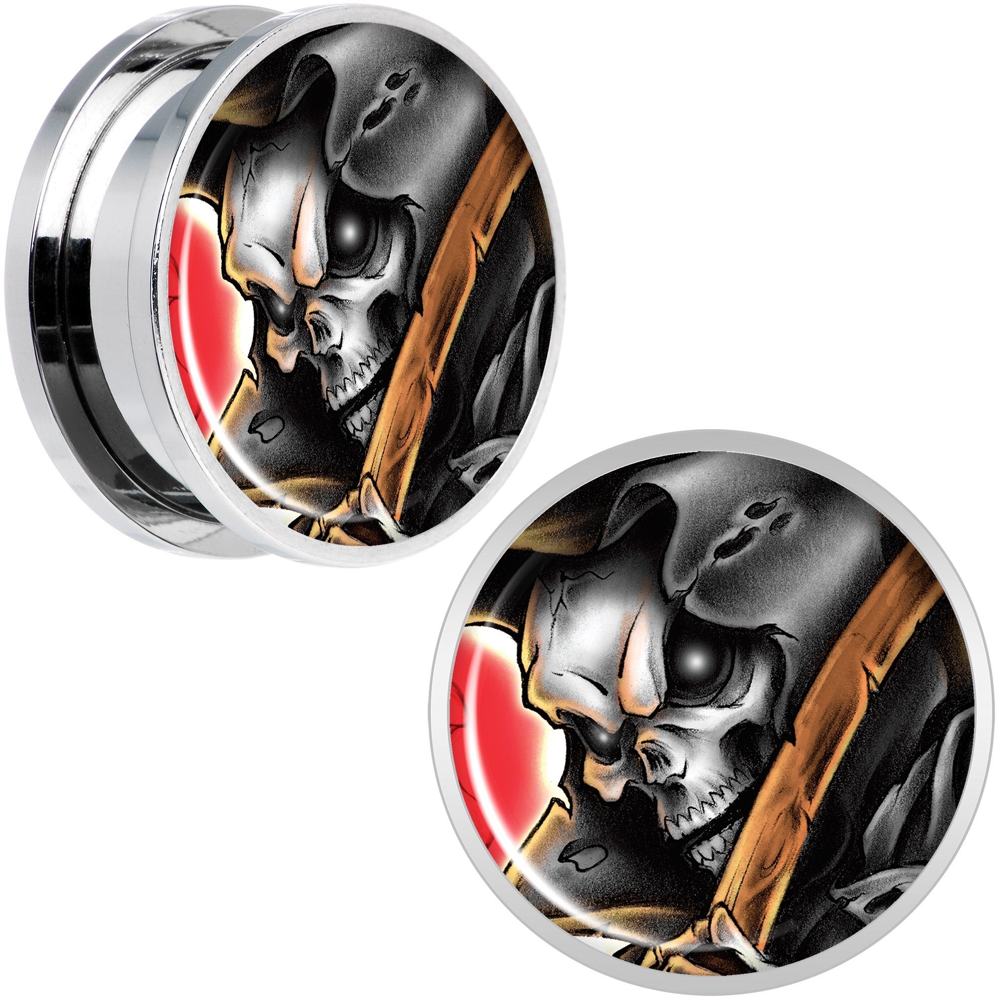 Wake the Dead Grim Reaper Halloween Plug Set 5mm to 16mm