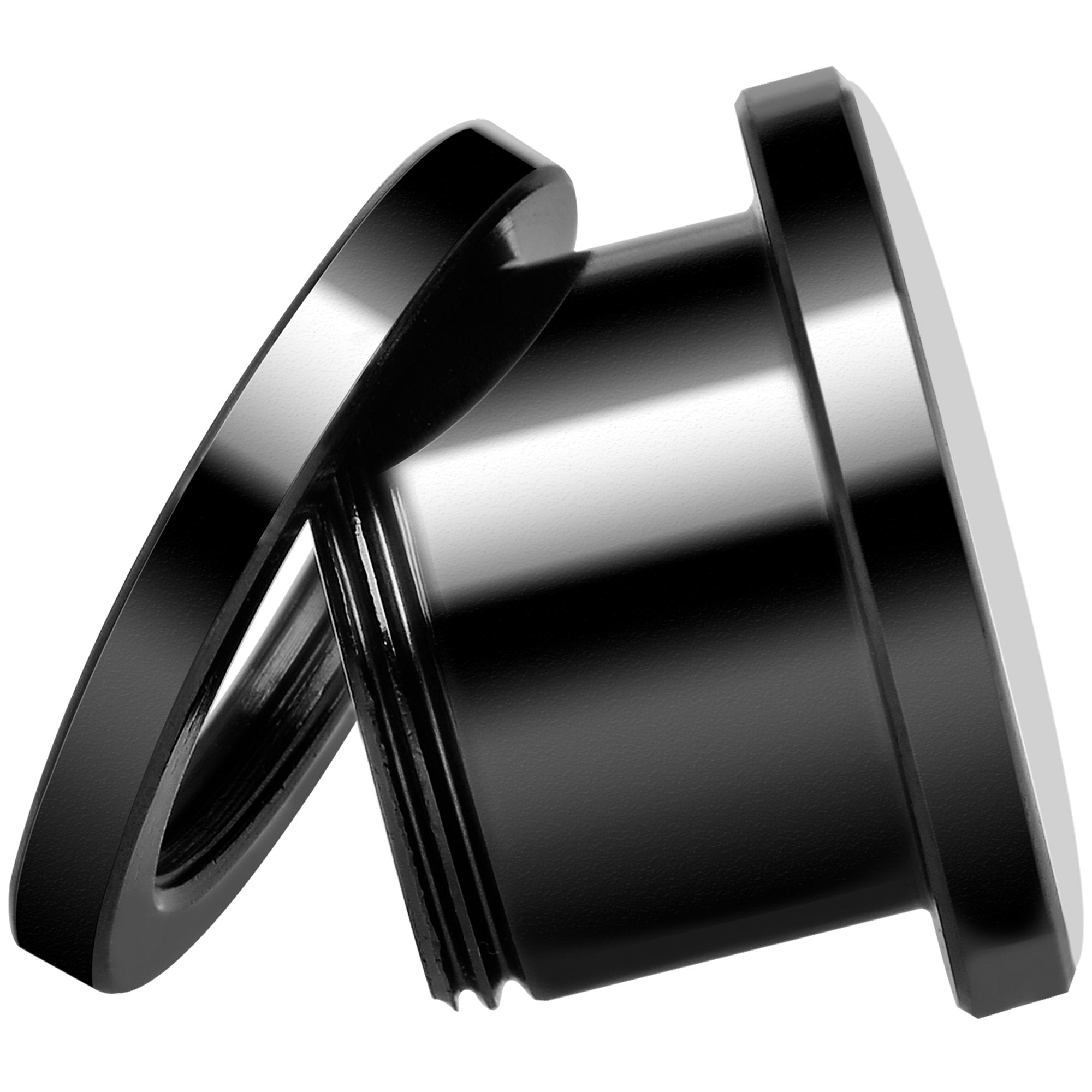 Man Woman Floral Silhouette Black Anodized Screw Fit Plug Set 1/2