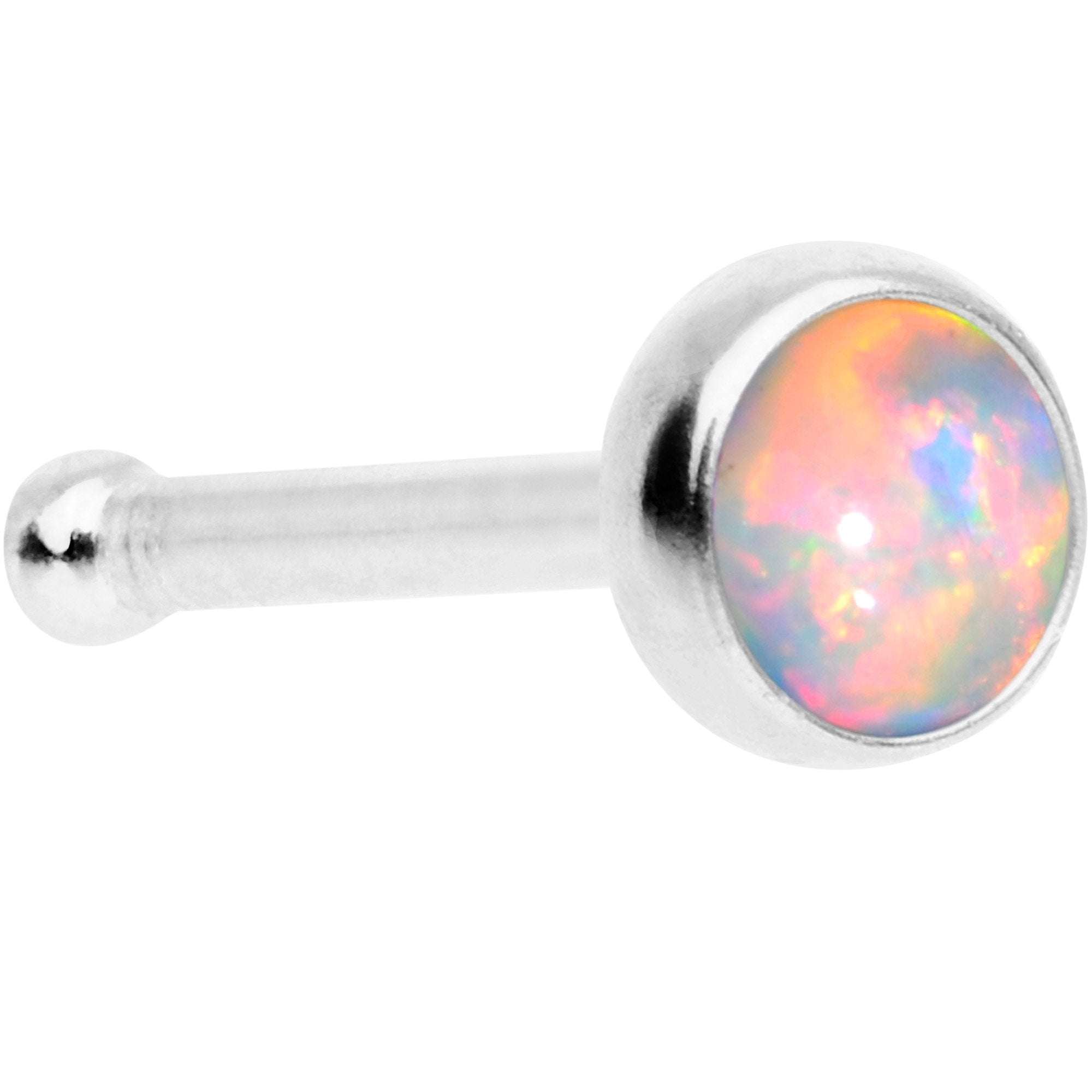 White 3mm Synthetic Opal Press Fit Nose Bone