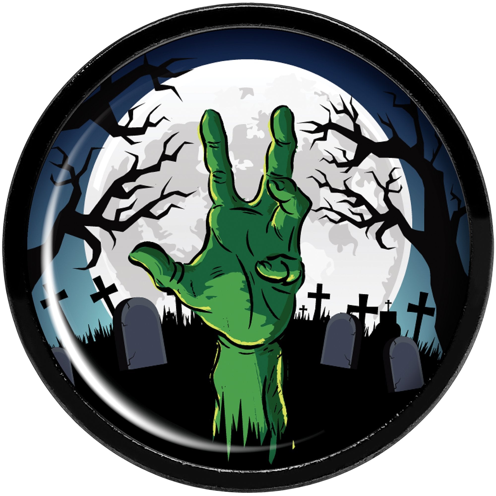 Cemetery Zombie Hand Halloween Black Anodized Plug Set 9/16