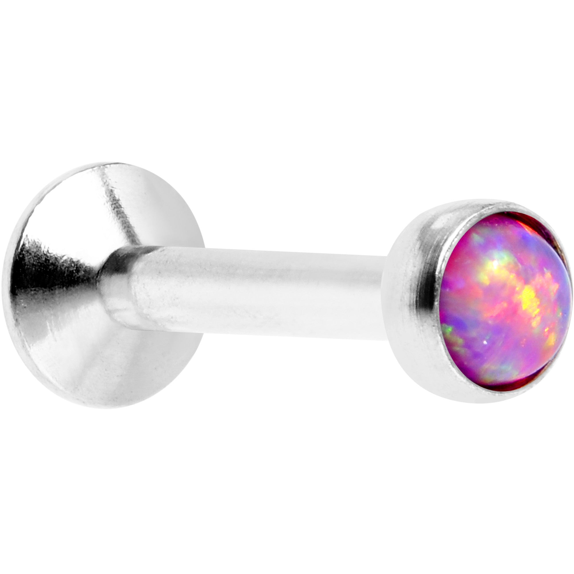 1/4 Pink Synthetic Opal Internally Threaded Daith Cartilage Tragus