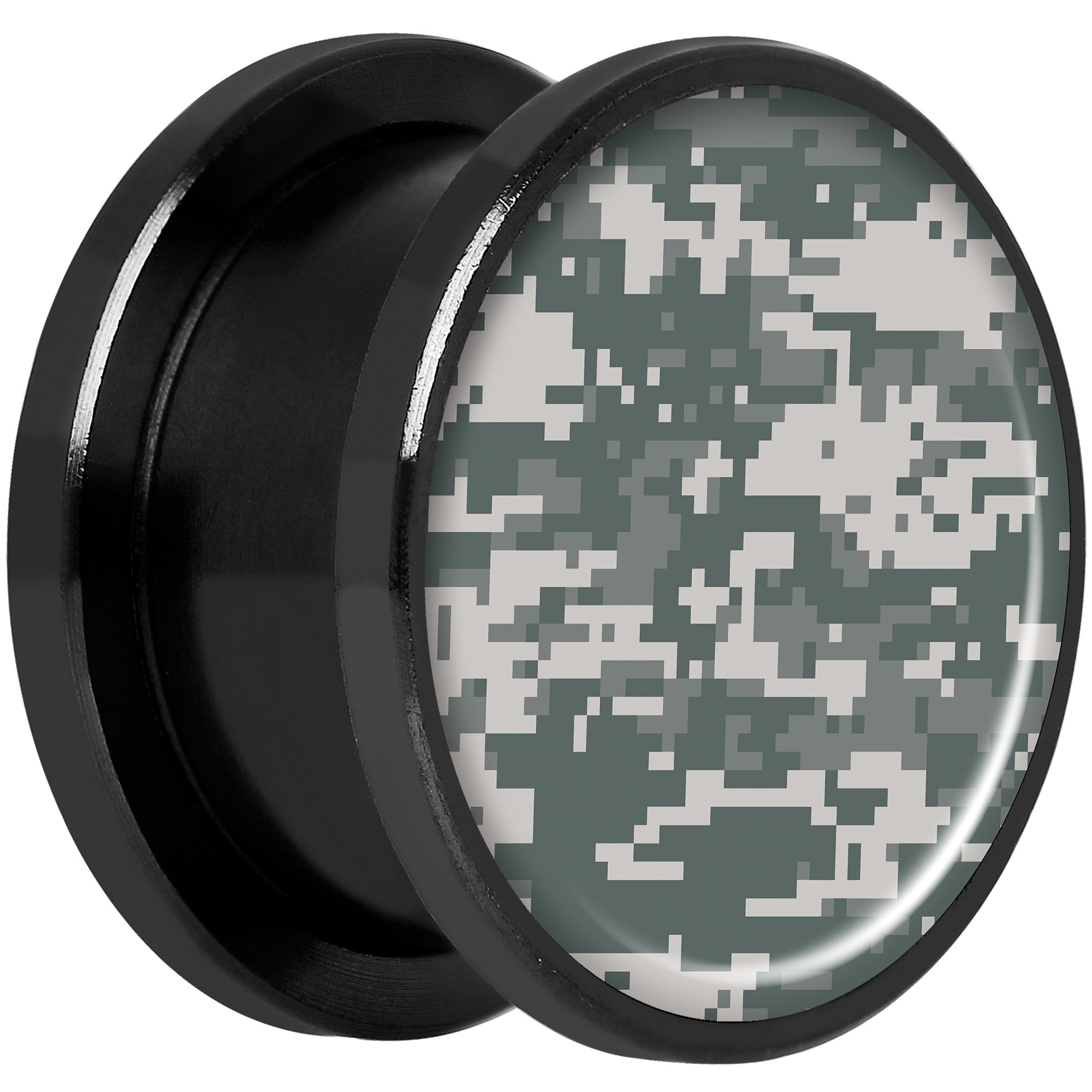Digital Camo Print Black Anodized Screw Fit Plug Set 5/8