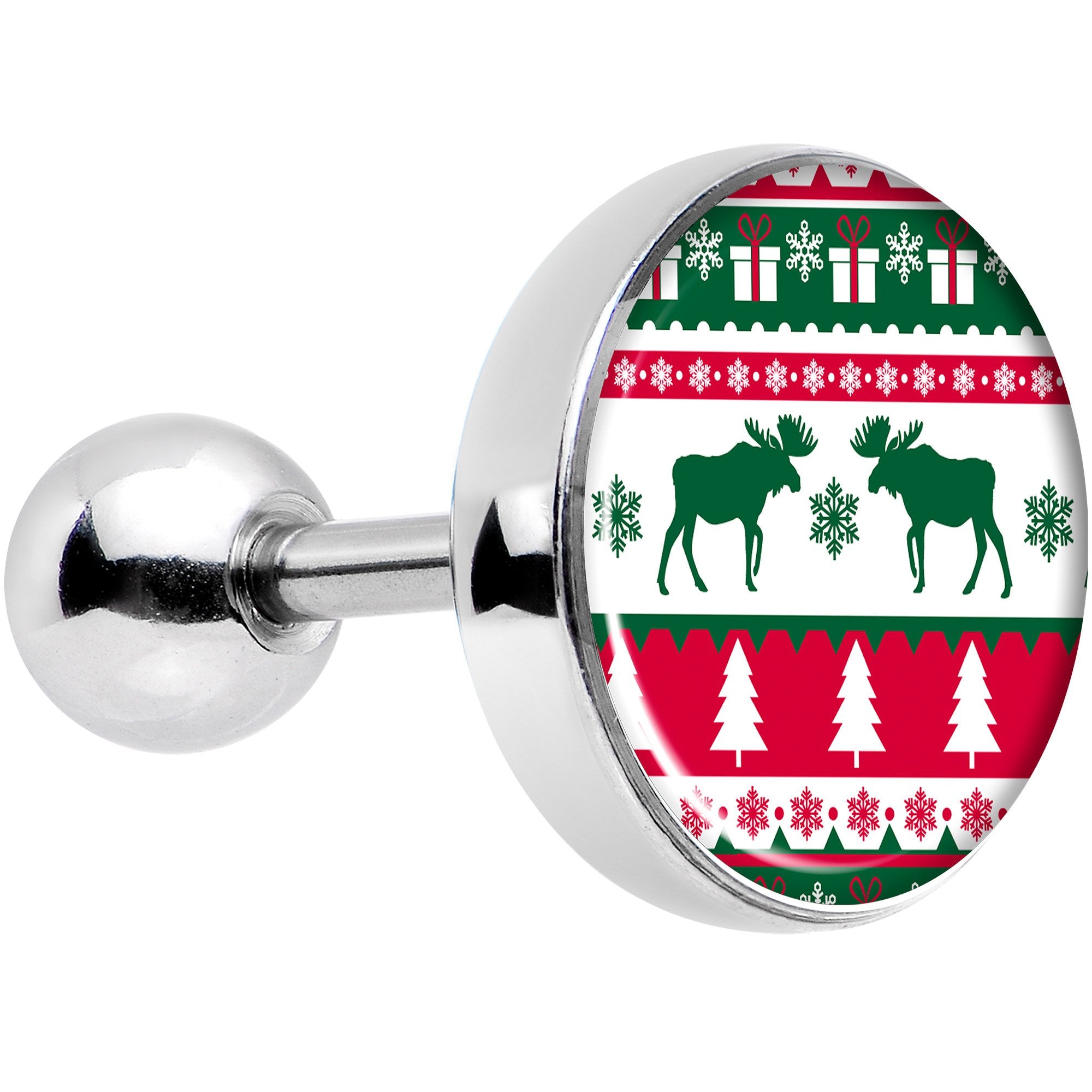 16G 1/4 Ugly Christmas Sweater Tragus Cartilage Earring