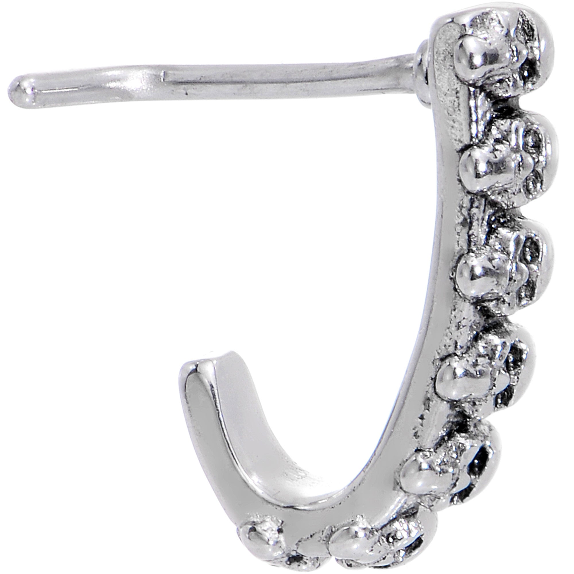 20G Halloween Scary Skulls Faux Hoop L Shaped Nose Ring