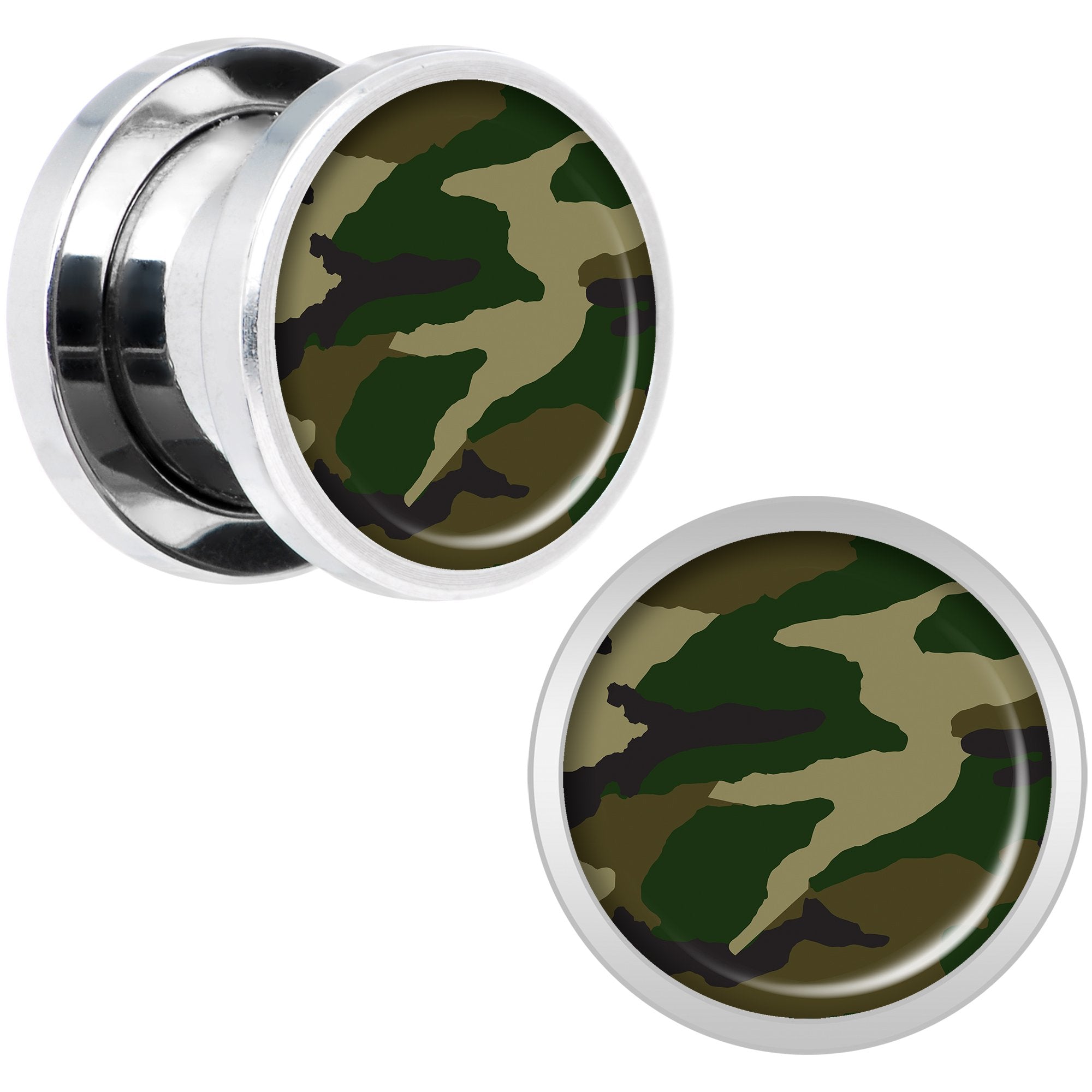 Woodland Camo Print Steel Screw Fit Plug Set 00G
