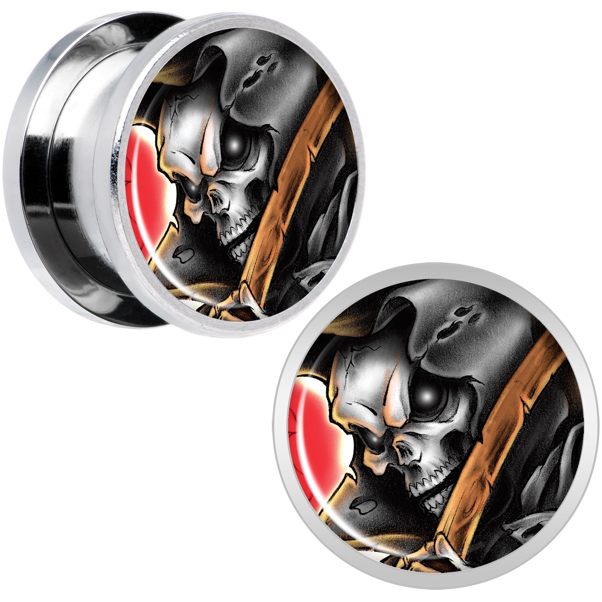 Wake the Dead Grim Reaper Halloween Plug Set 5mm to 16mm