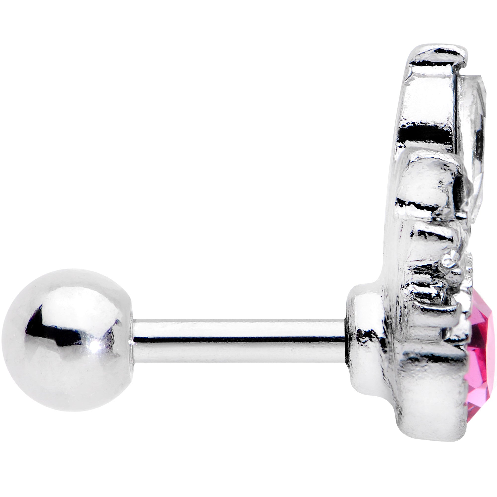 16G 1/4 Clear Pink Gem Cocktail Party Tragus Cartilage Earring