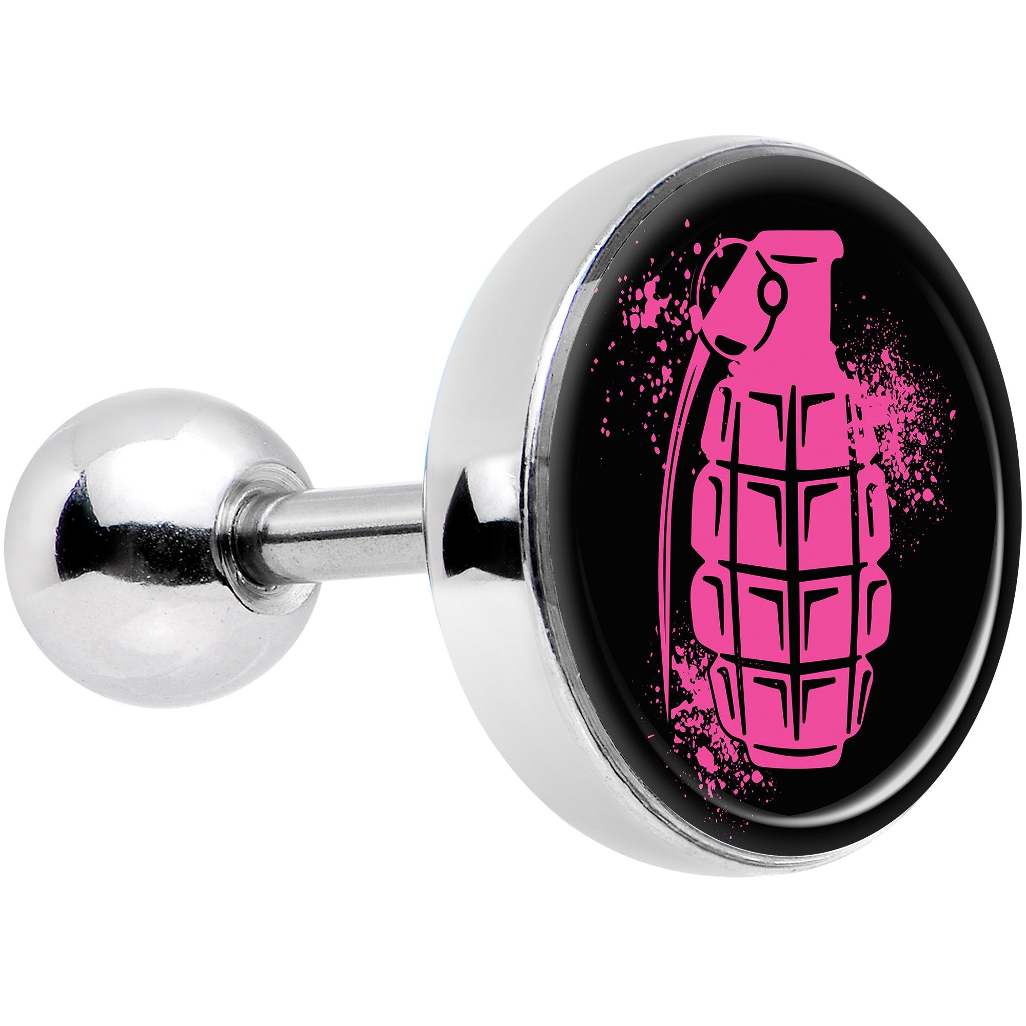 16G 1/4 Pink Grenade Tragus Cartilage Earring