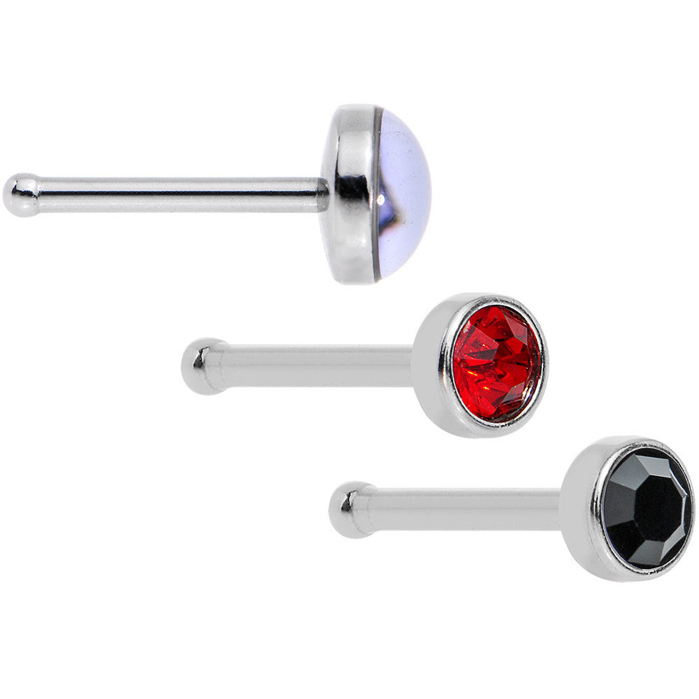 20G Licensed NFL Kansas City Chiefs Logo Nose Bone 3 Pack Set