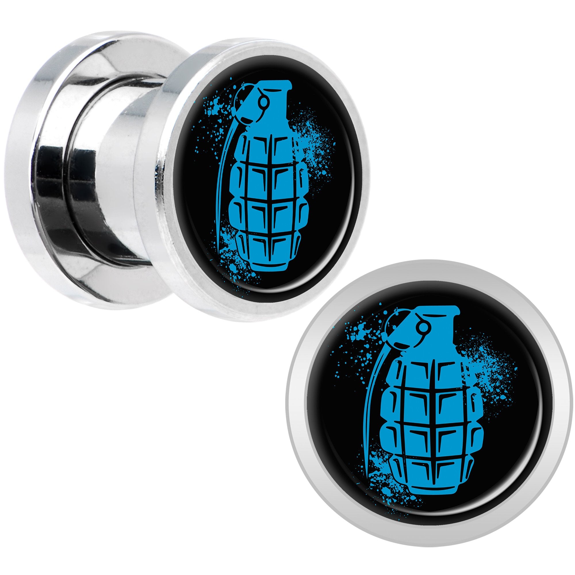 Blue Grenade Steel Screw Fit Plug Set 0G