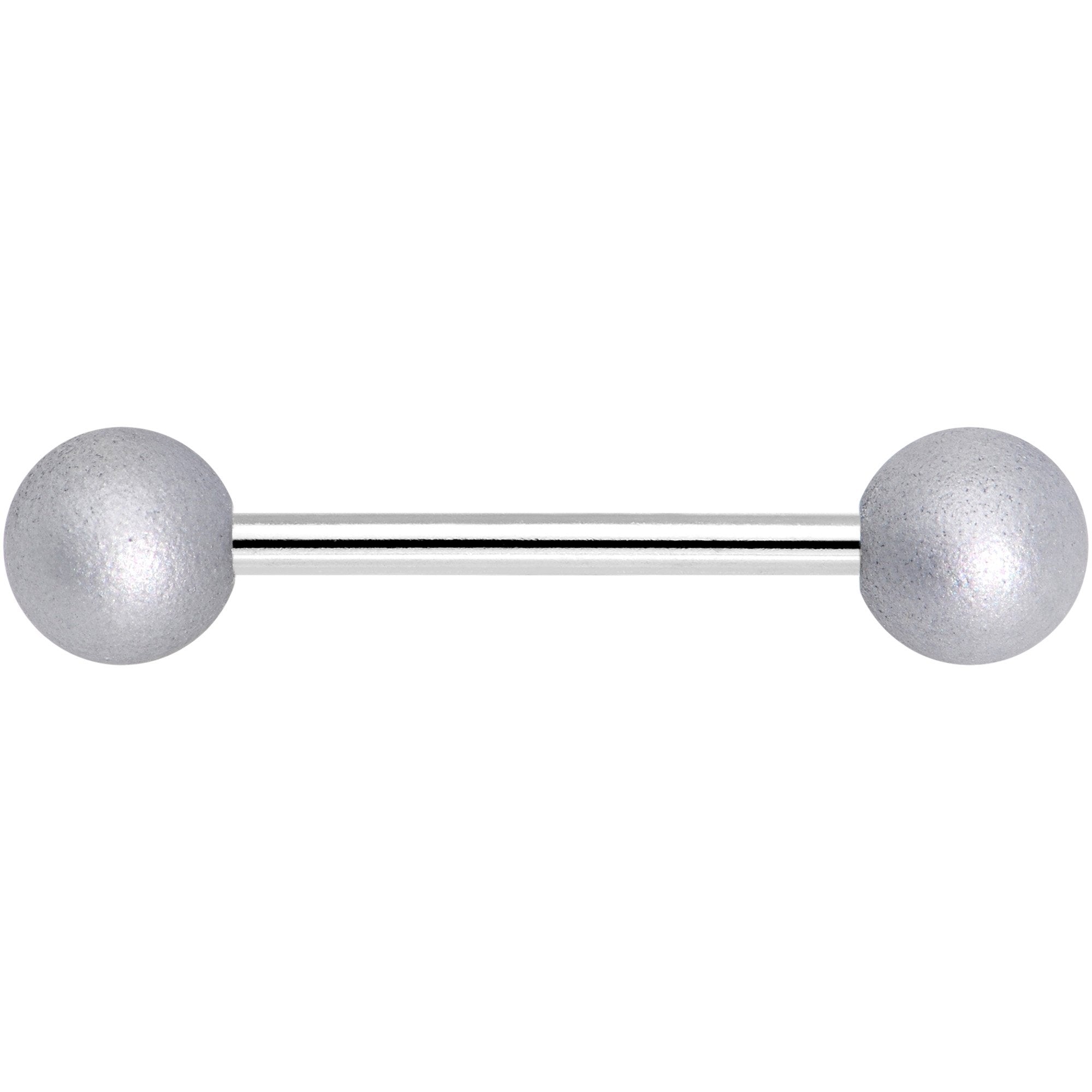 Silver Silicone Coated Acrylic Ball End Barbell Tongue Ring