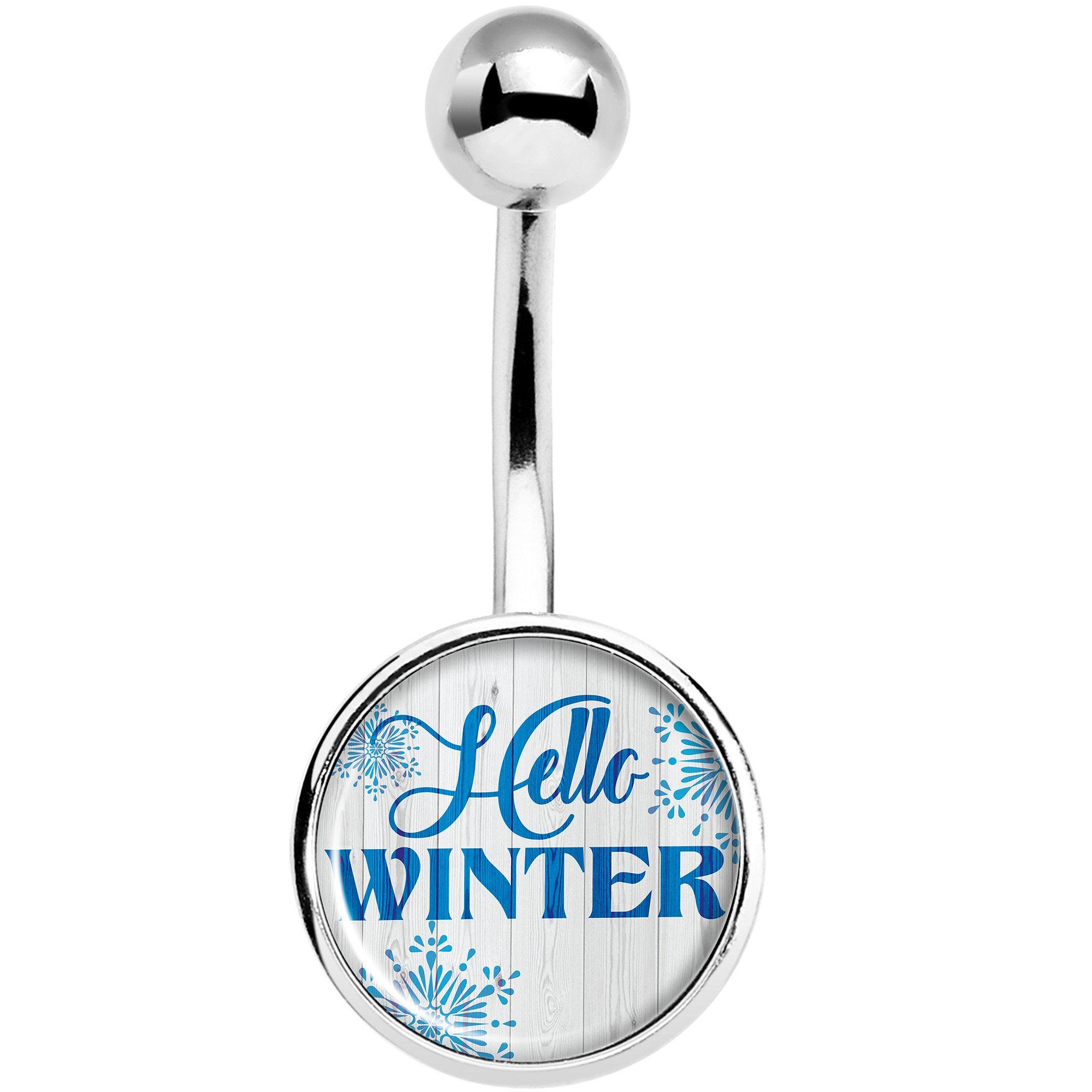 Hello Winter Snowflake Stainless Steel Belly Ring lightweight comfortable