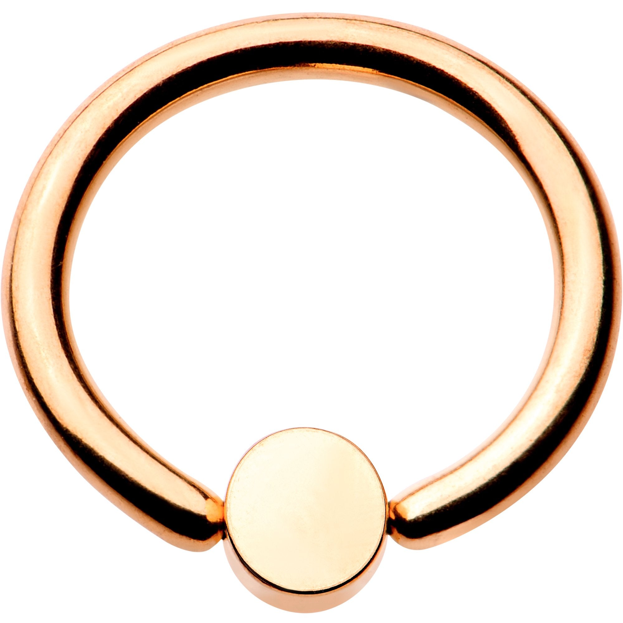 16G 5/16 Clear Gem 3mm Disc Rose Gold IP BCR Captive Ring