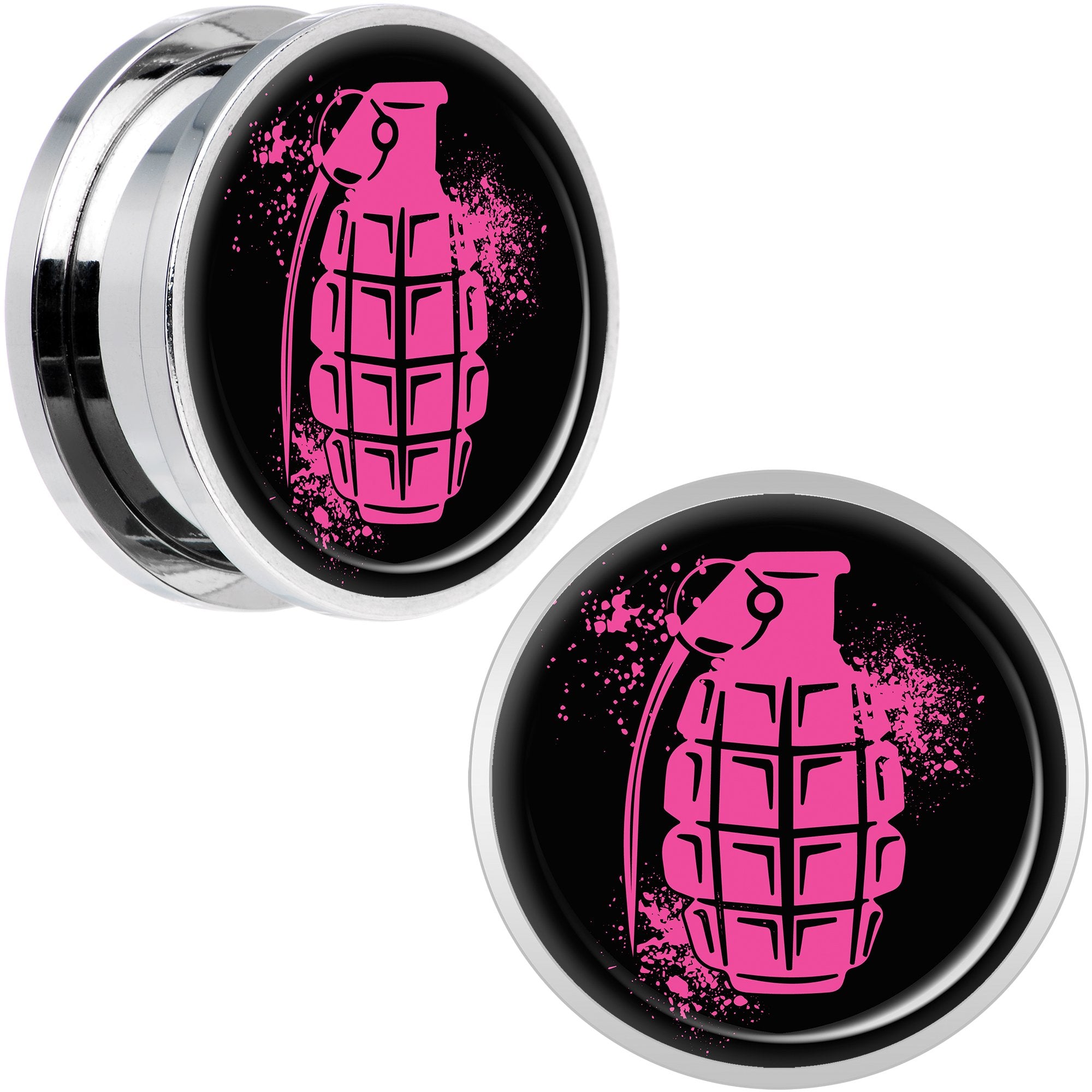 Pink Grenade Steel Screw Fit Plug Set 20mm