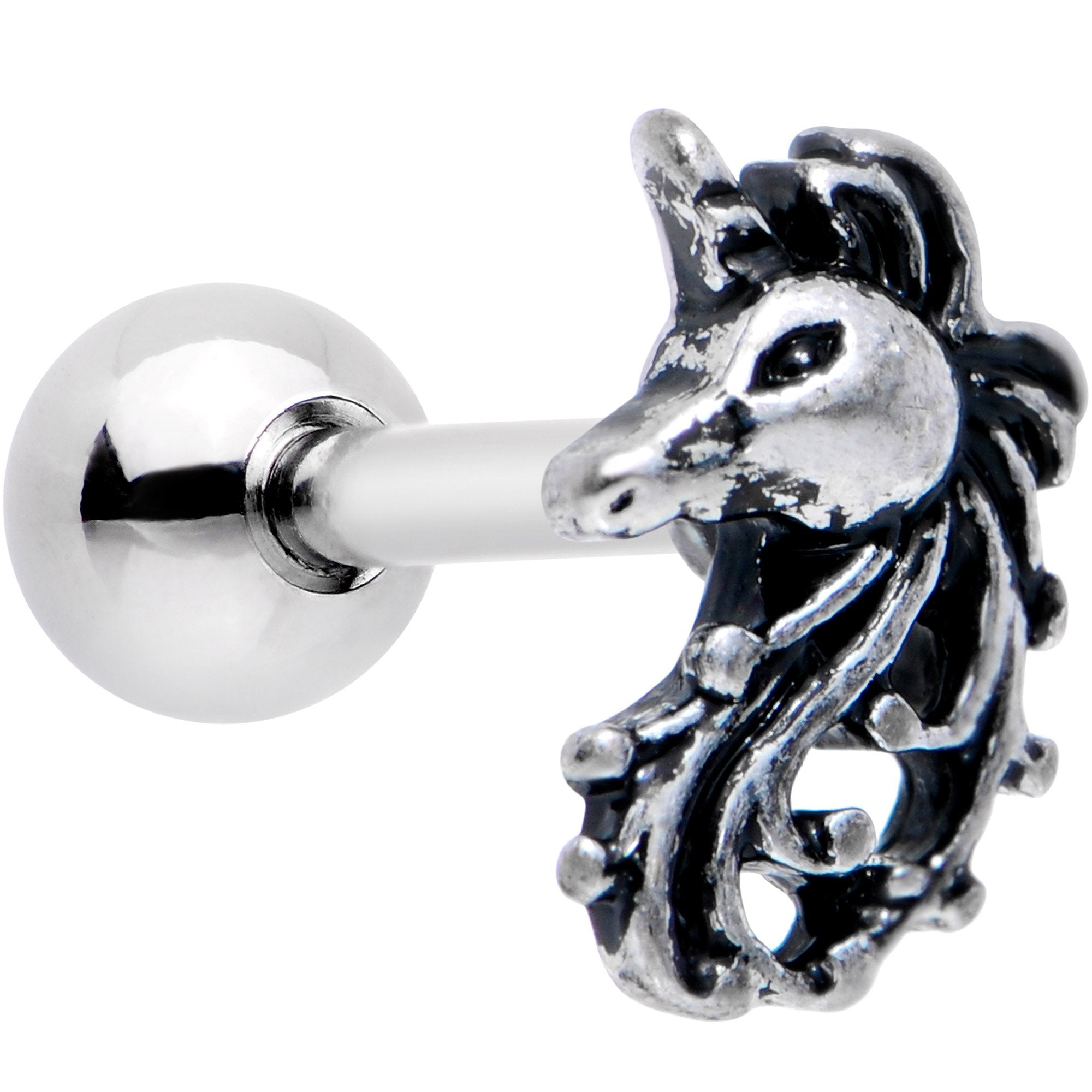 16G 1/4 Majestic Unicorn Cartilage Tragus Earring