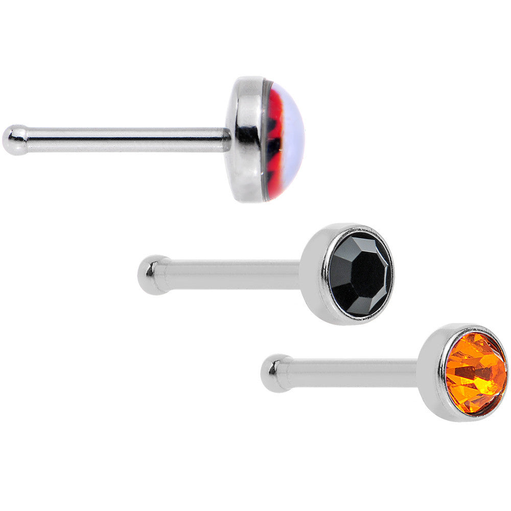 20G Licensed NFL Cincinnati Bengals Logo Nose Bone 3 Pack Set