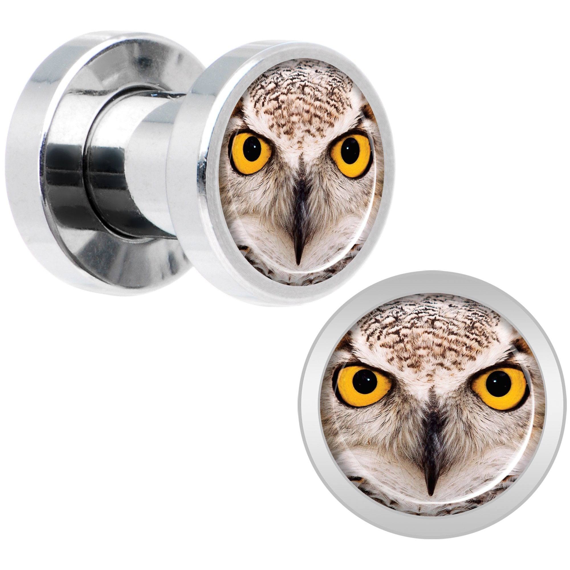 Full Color Owl Steel Screw Fit Plug Set 4G