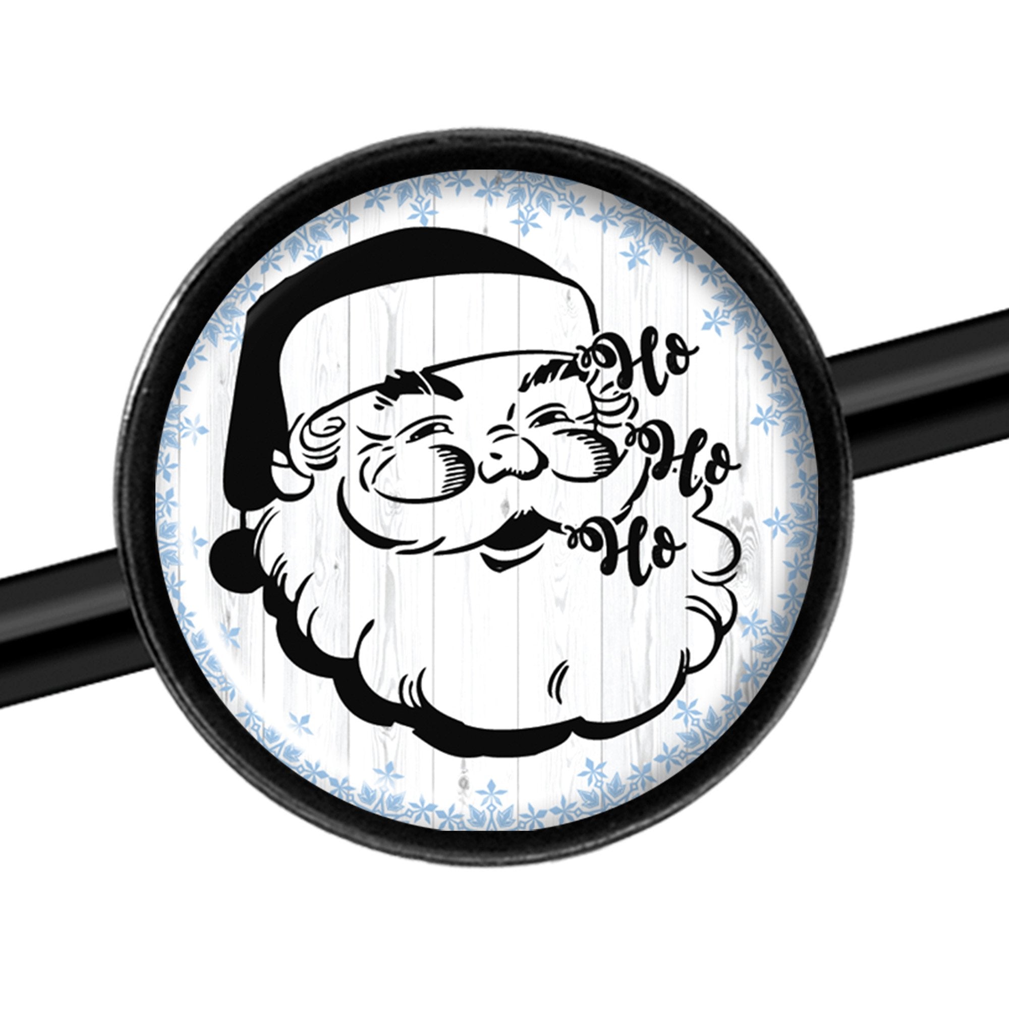 14G Christmas Retro Santa Ho Ho Ho Black Industrial Barbell 37mm