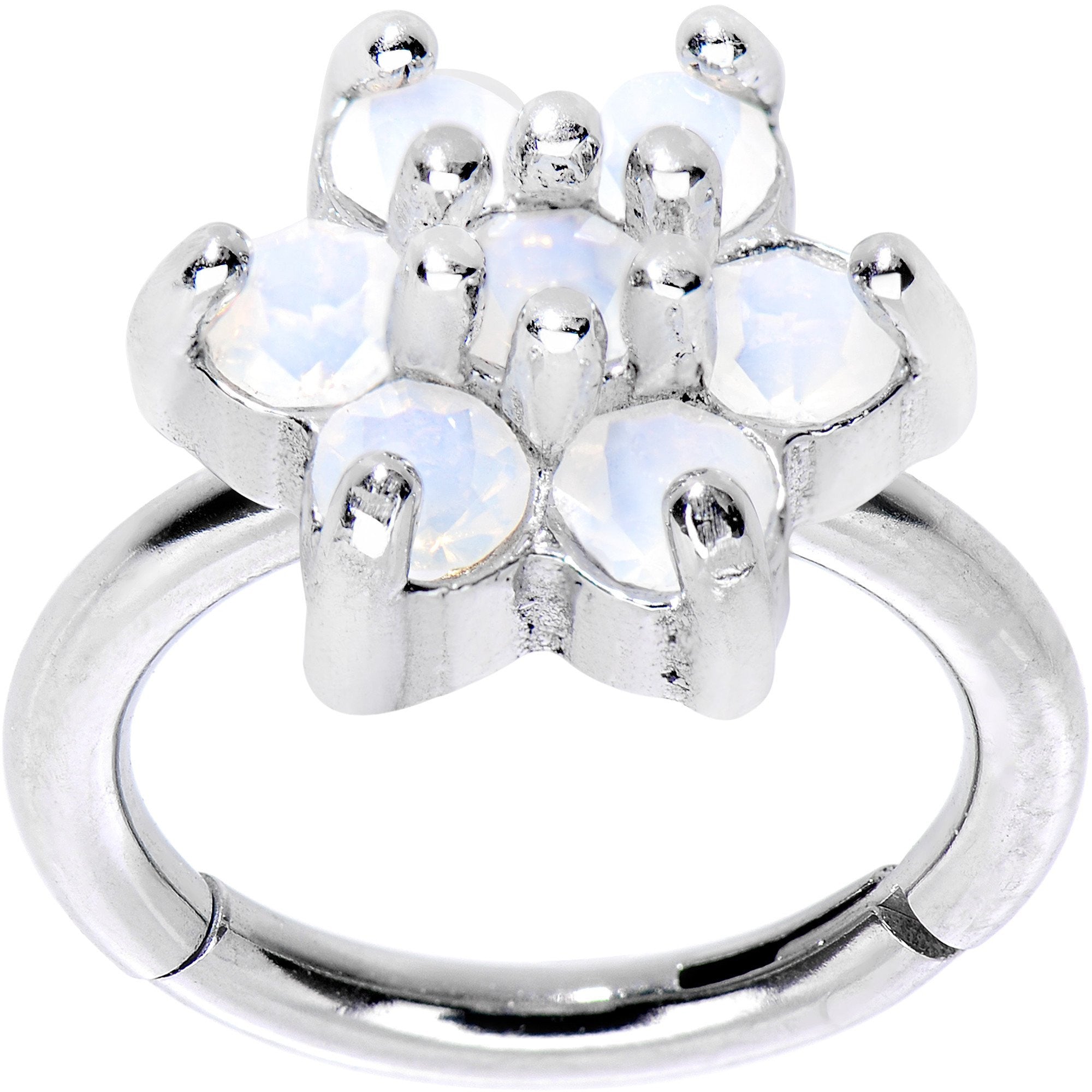 16G 5/16 Clear CZ Gem Hinged Segment Ring