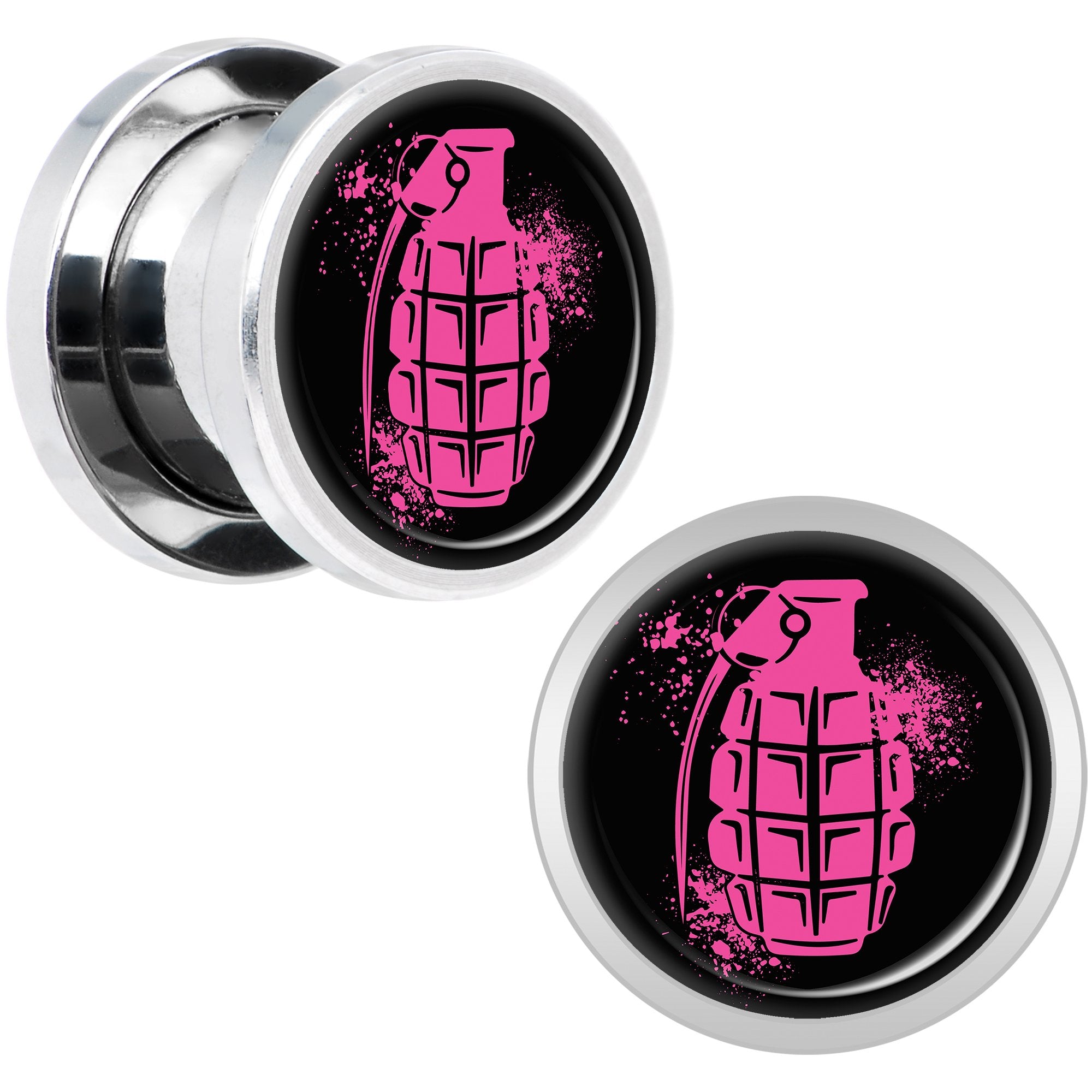Pink Grenade Steel Screw Fit Plug Set 00G