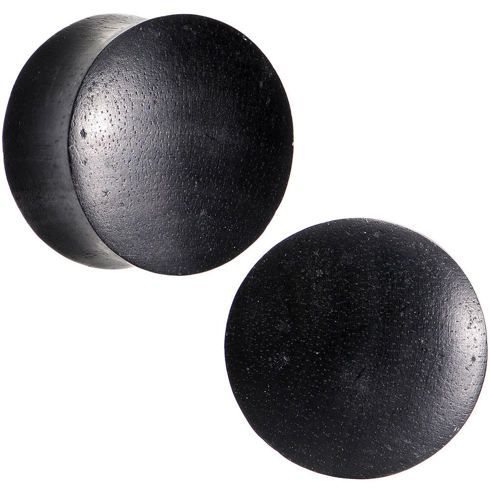 5/8 Organic Solid Black Areng Wood Saddle Plug Set