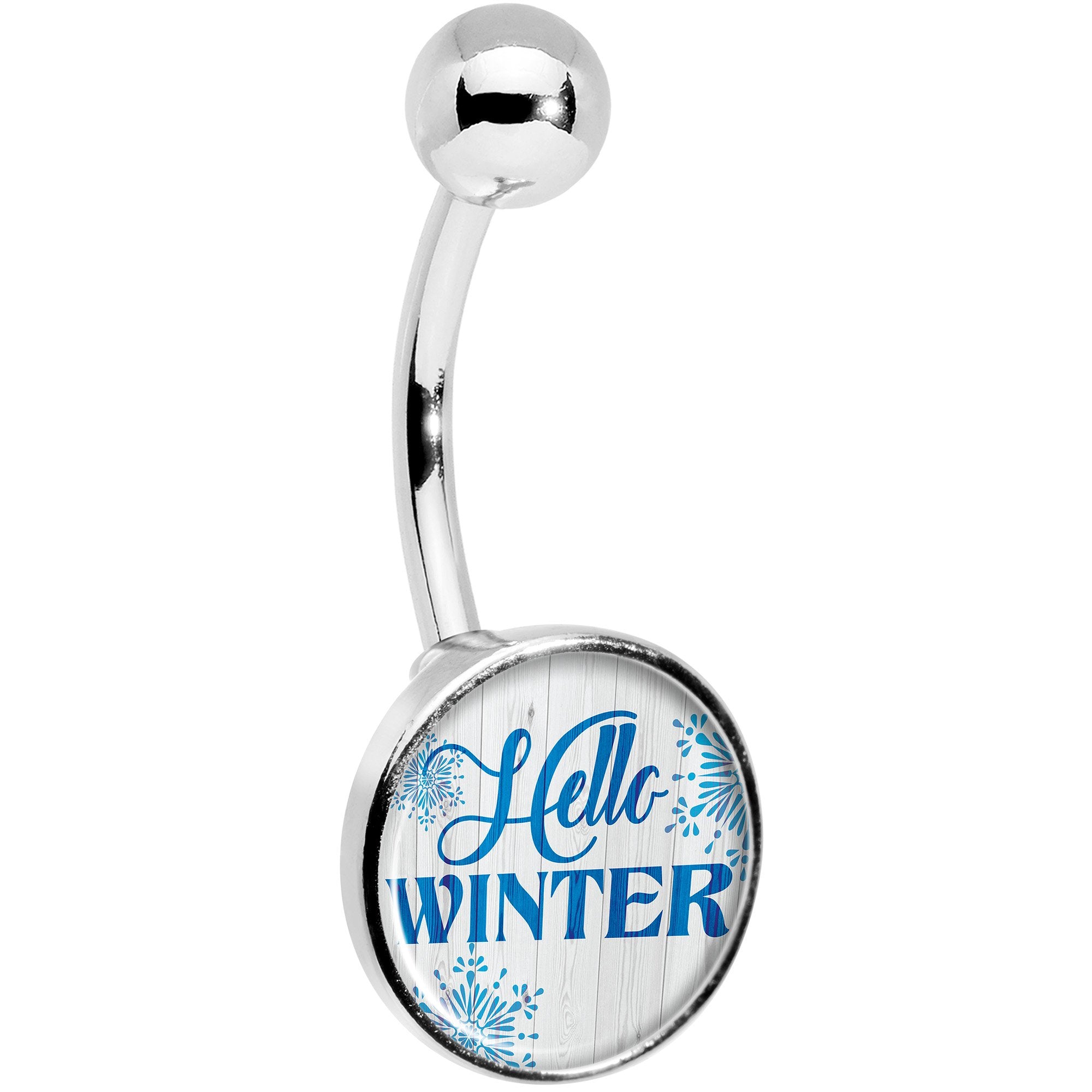 Hello Winter Snowflake Stainless Steel Belly Ring stylish jewelry