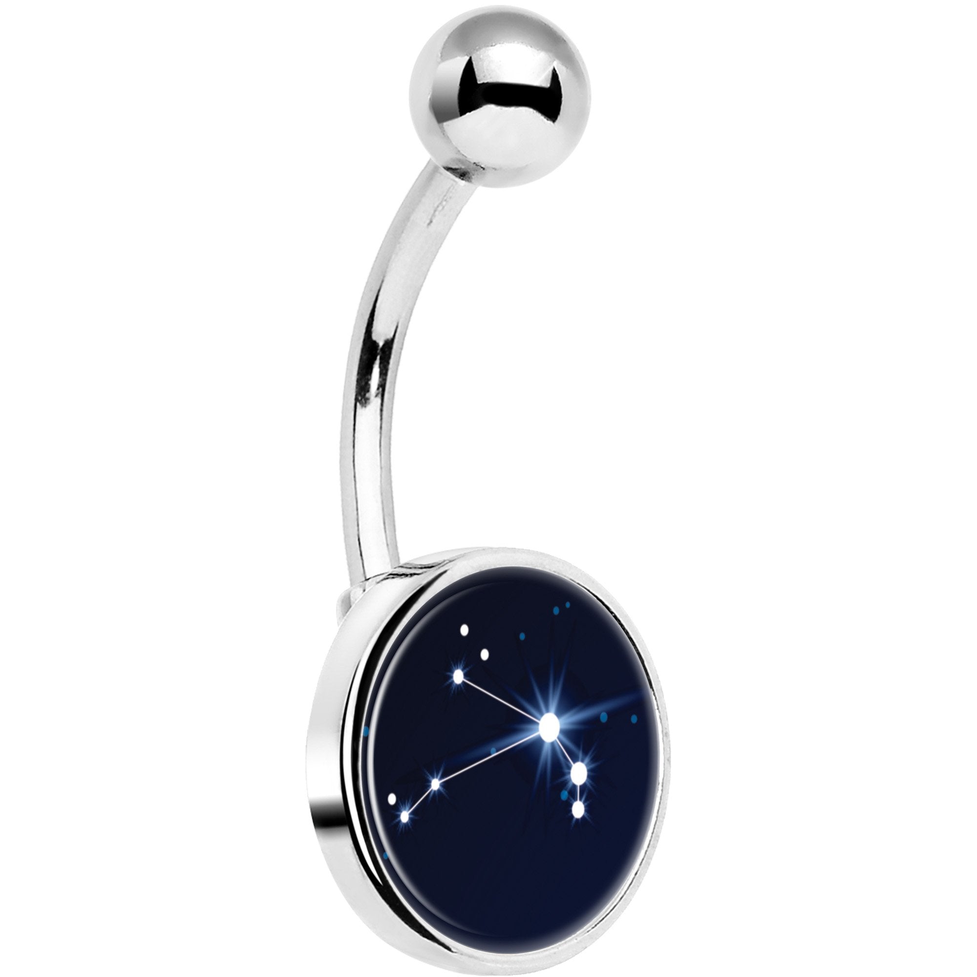 Zodiac Constellation Aries Hypoallergenic Stainless Steel Belly Ring