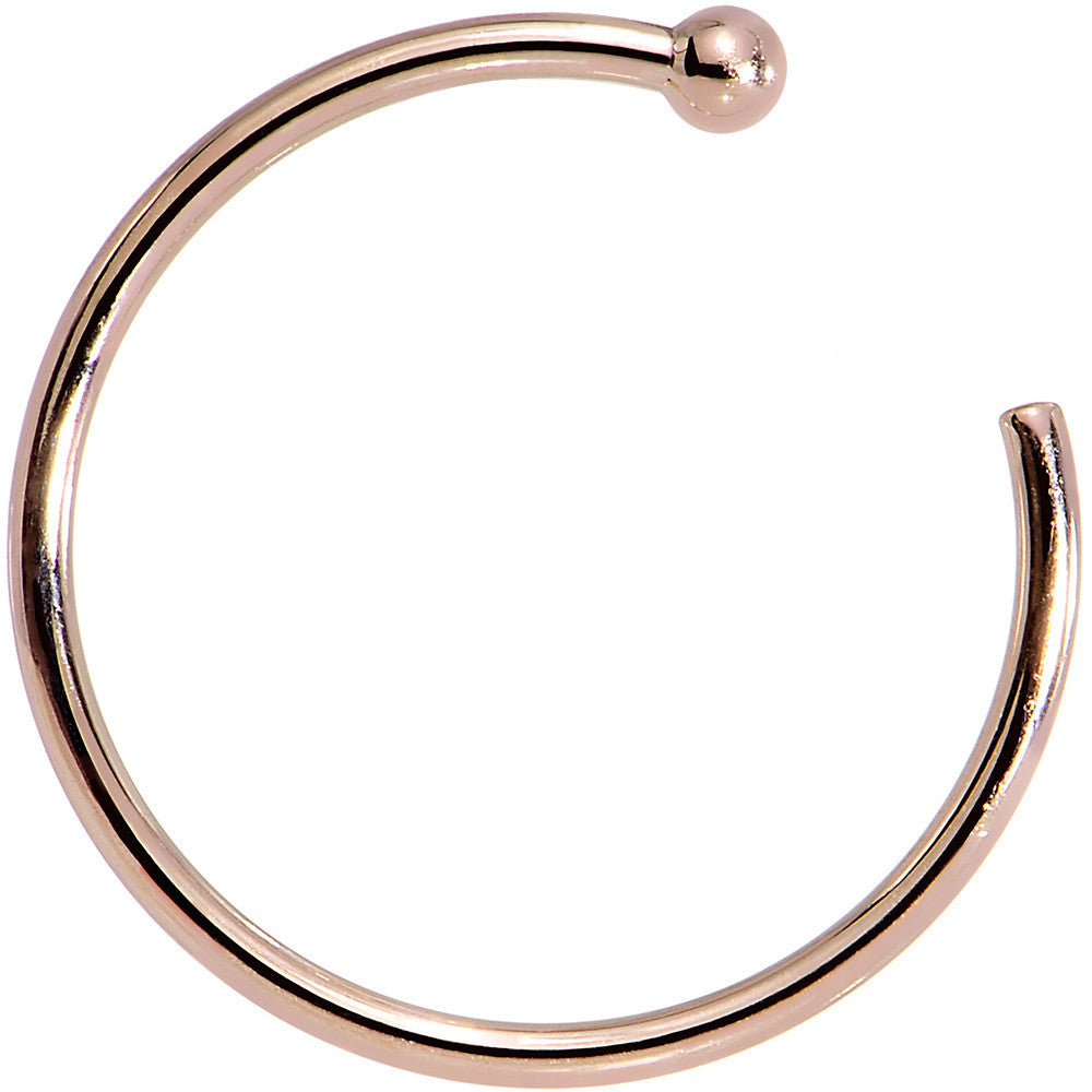 20G 3/8 14k Solid Rose Gold Nose Hoop