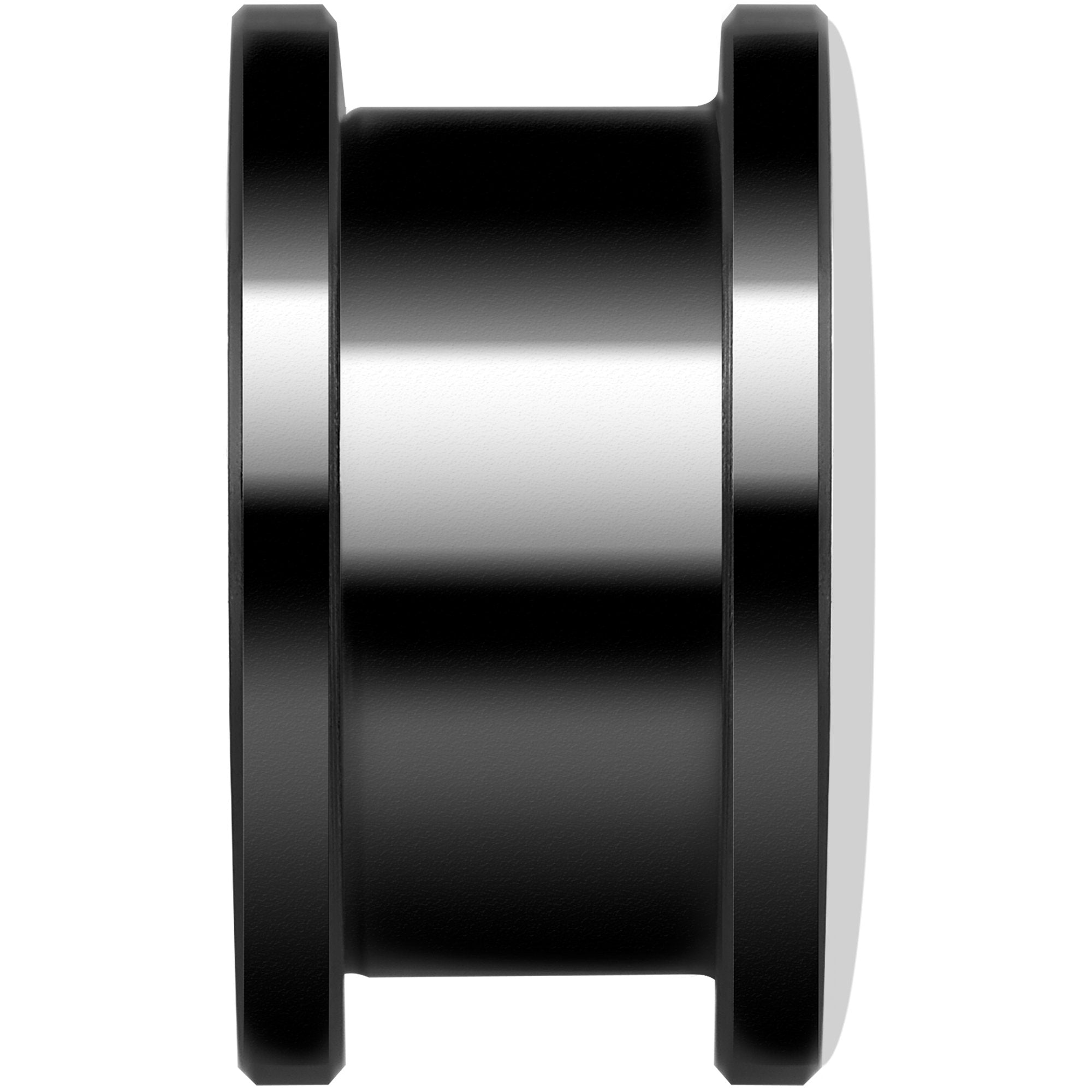 Katrina Sugar Skull with Rose Flower Black Anodized Screw Fit Plug Set 5/8