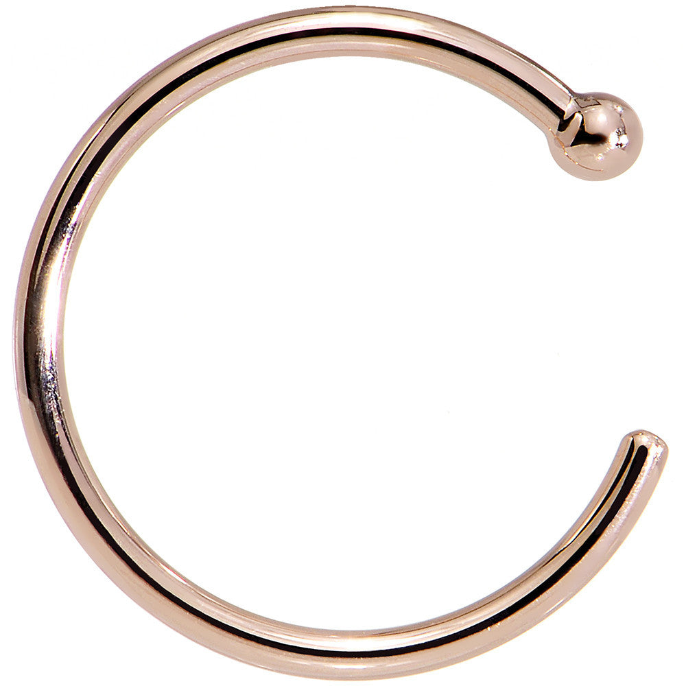 18G 3/8 14k Solid Rose Gold Nose Hoop