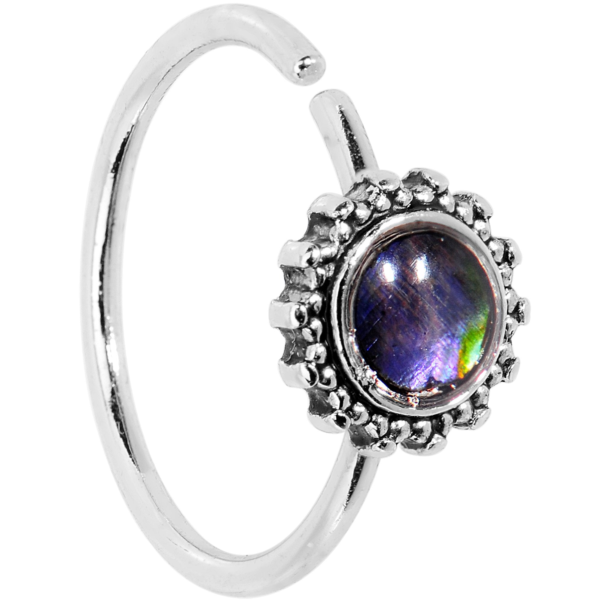 20G 3/8 Purple Gem Seamless Circular Ring