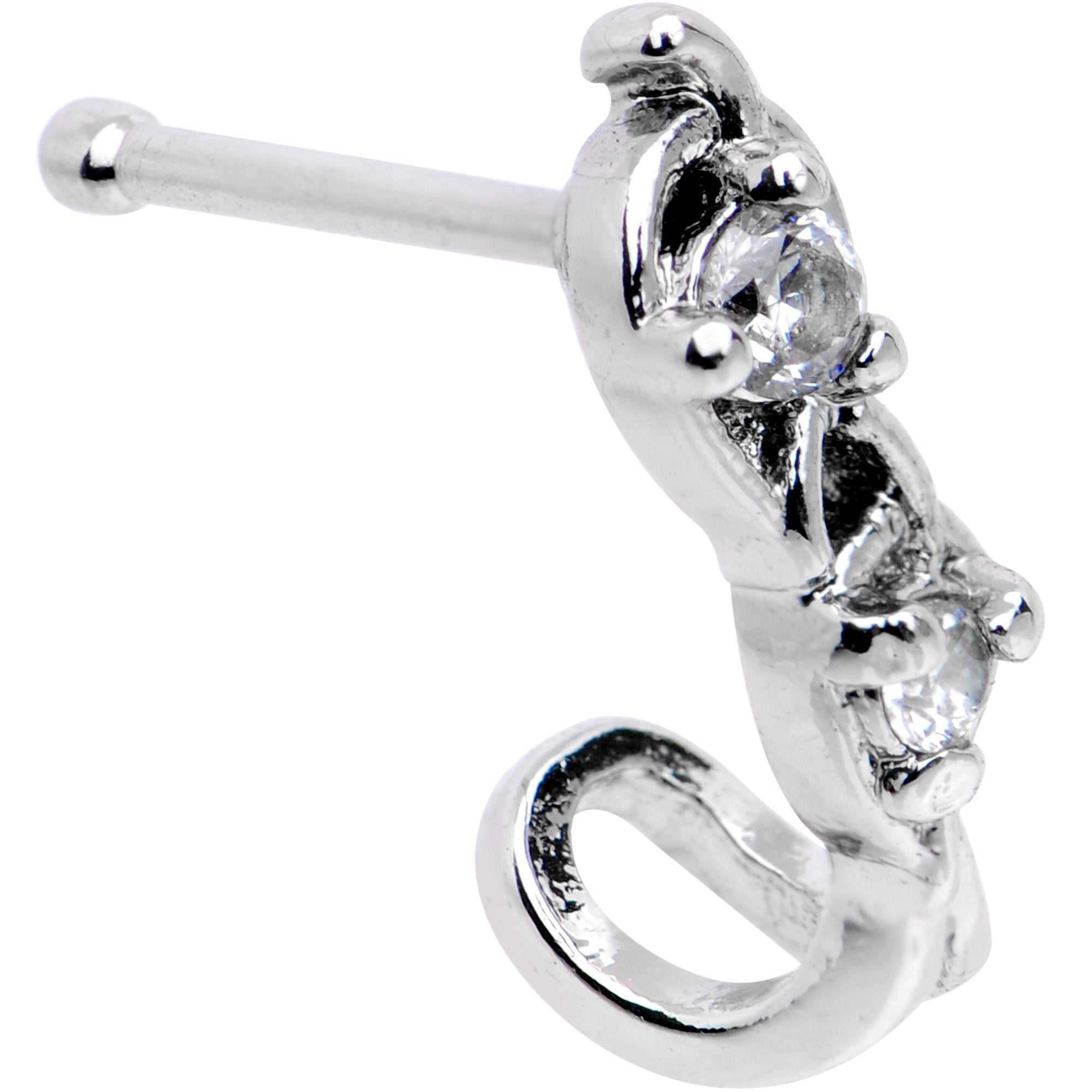 Clear CZ Gem Double Fashion Faux Hoop Nose Bone